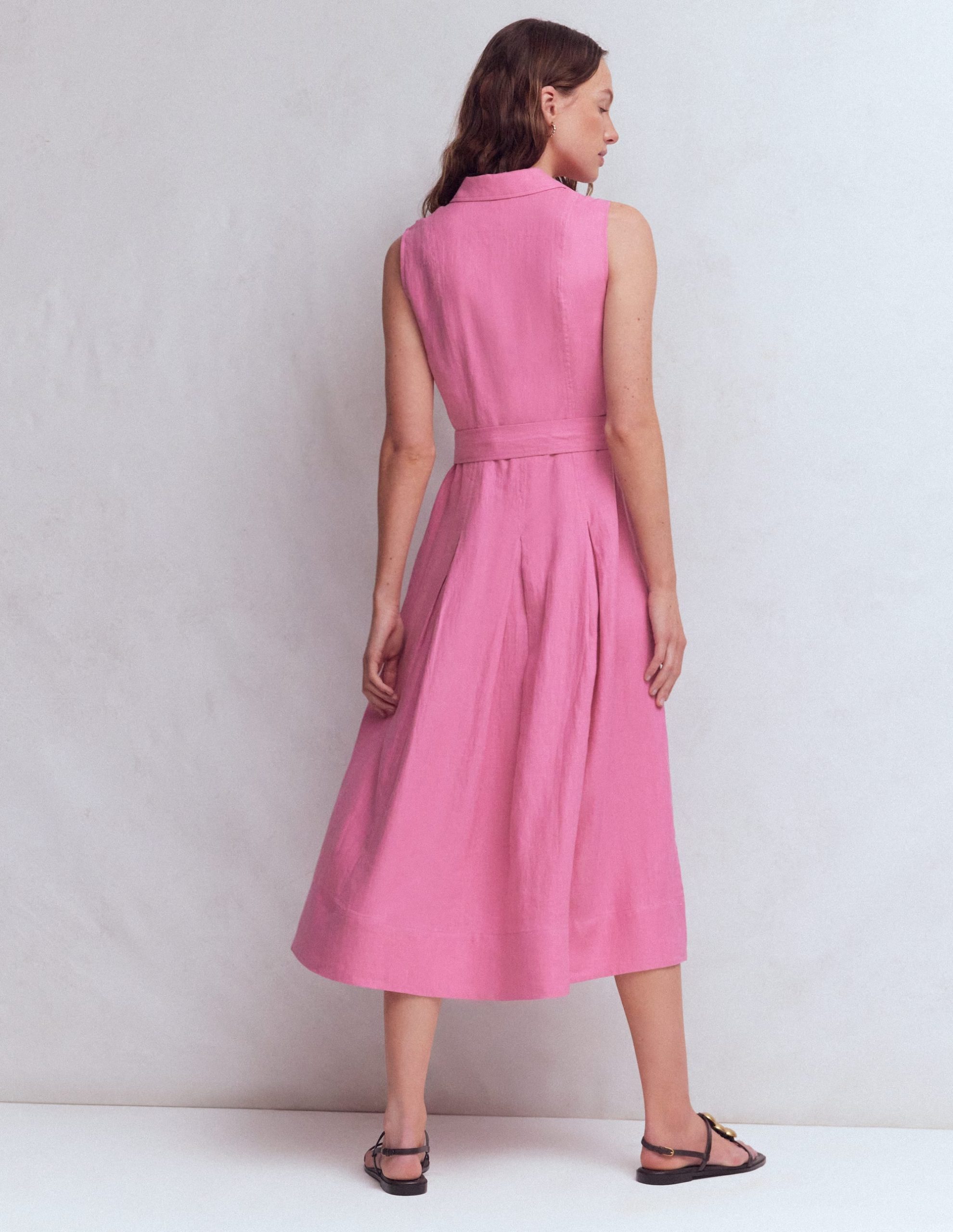Belinda Linen Shirt Dress-Pink Parfait - Image 3