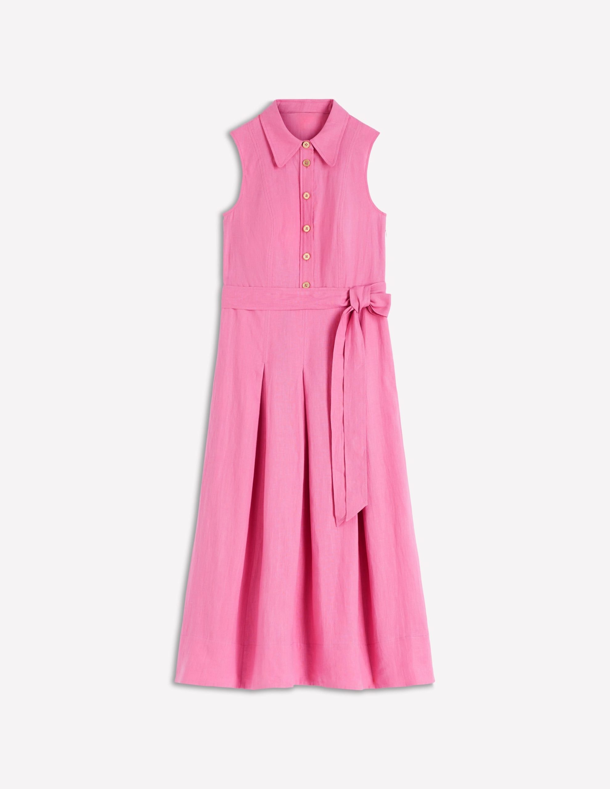 Belinda Linen Shirt Dress-Pink Parfait - Image 8