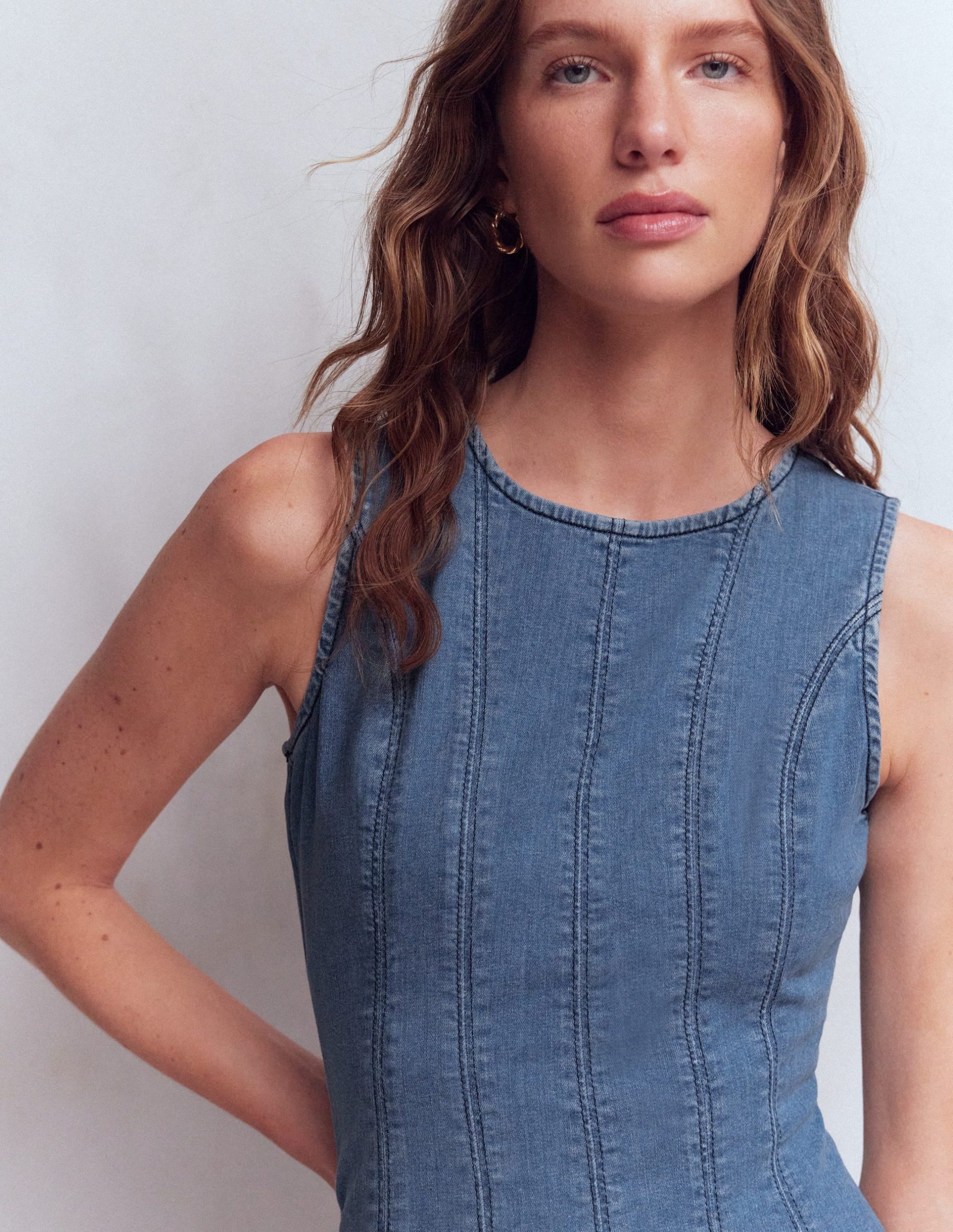 Annet Denim Midi Dress-Mid Vintage - Image 2