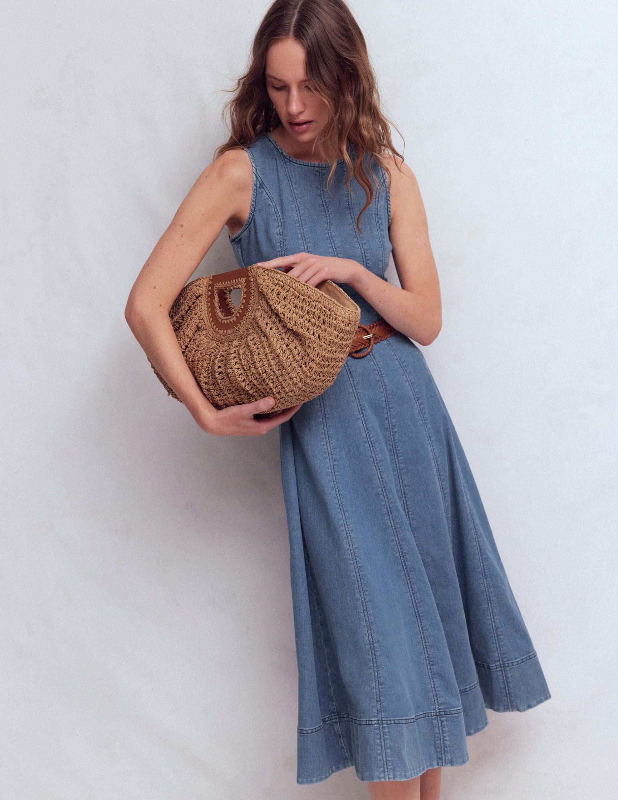 Annet Denim Midi Dress-Mid Vintage - Image 6