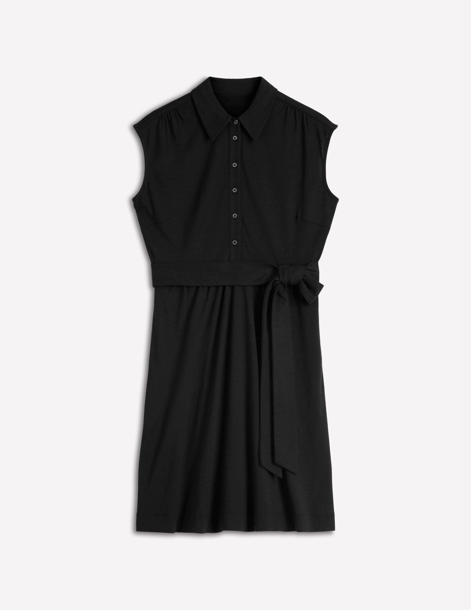 Honor Short Jersey Shirt Dress-Black - Image 4