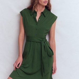 Honor Short Jersey Shirt Dress-Broad Bean