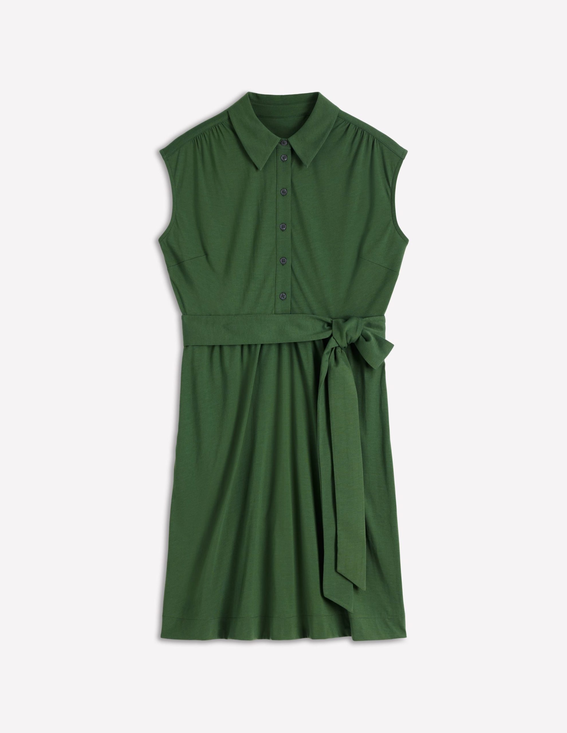 Honor Short Jersey Shirt Dress-Broad Bean - Image 6