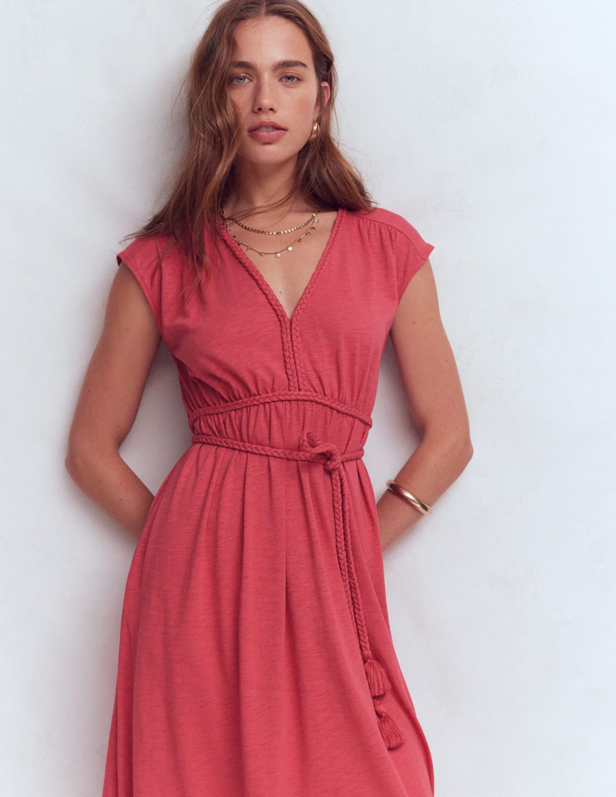 Heidi Ruched Rope Jersey Dress-Winter Blush - Image 4