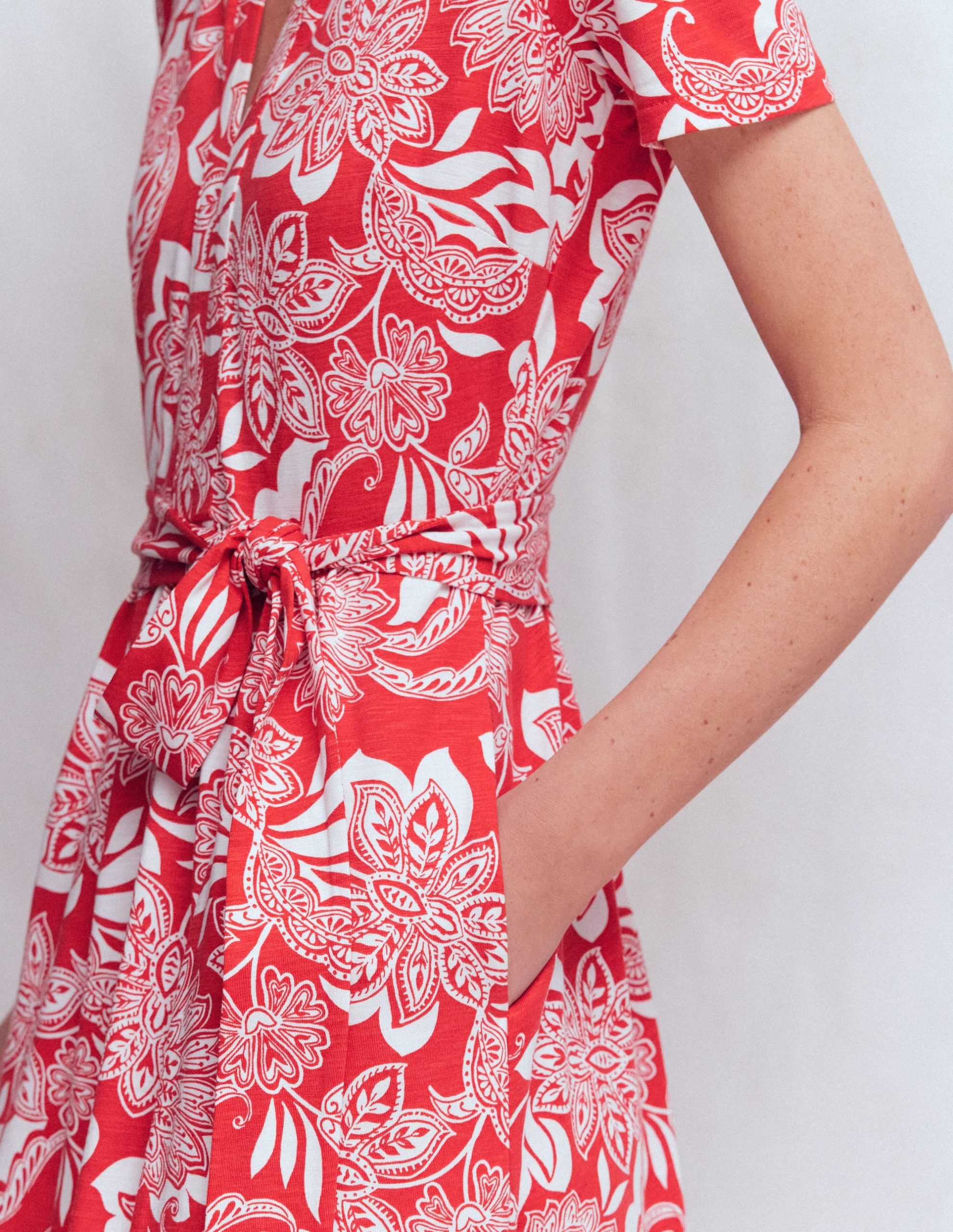 Naomi Jersey Midi Dress-Blood Orange. Elegant Blossom - Image 6