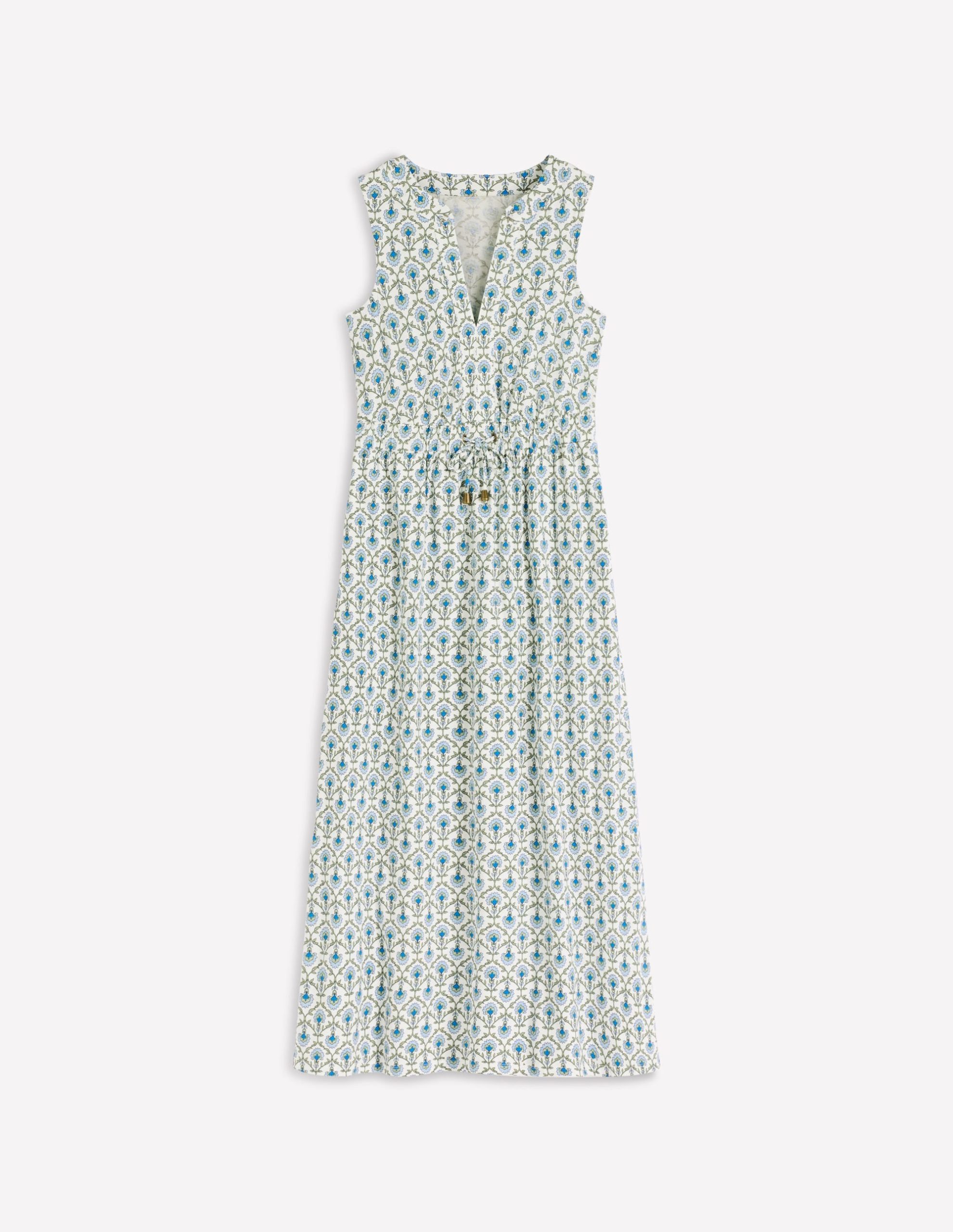 Delphine Midi Sleeveless Dress-Ivory. Flower Lattice - Image 7