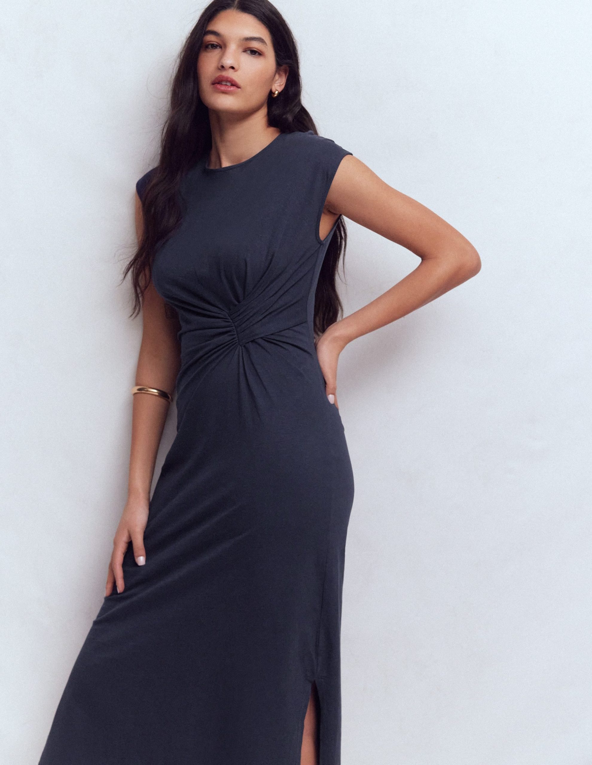 Delilah Twisted Midi Dress-Navy - Image 8