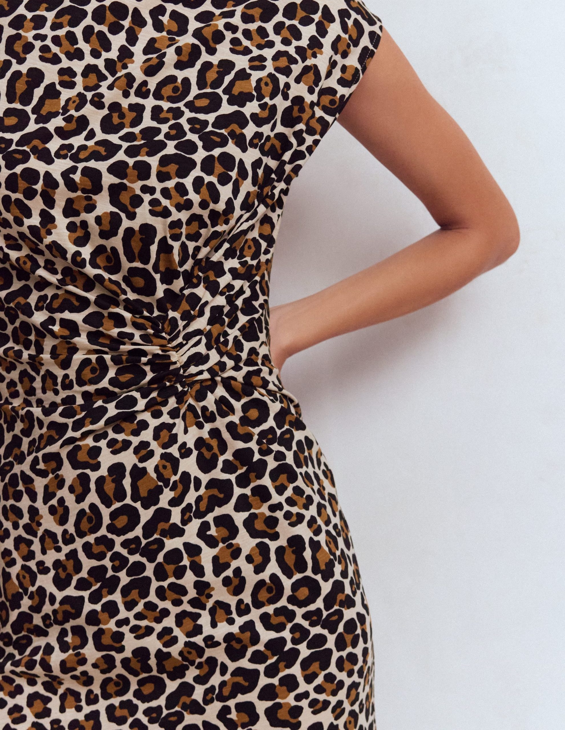 Delilah Twisted Midi Dress-Almond Milk. Cheetah Pop - Image 2