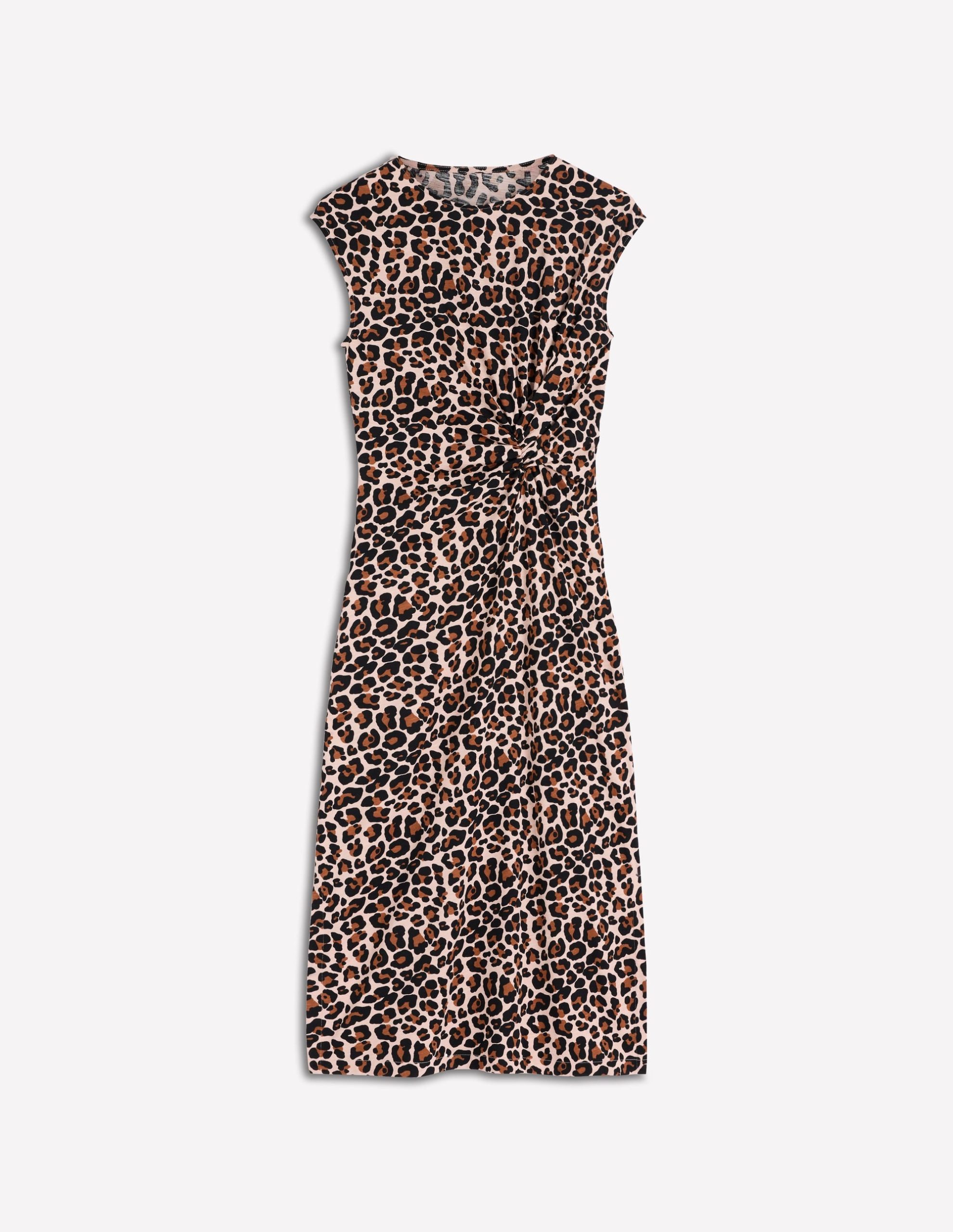 Delilah Twisted Midi Dress-Almond Milk. Cheetah Pop - Image 10