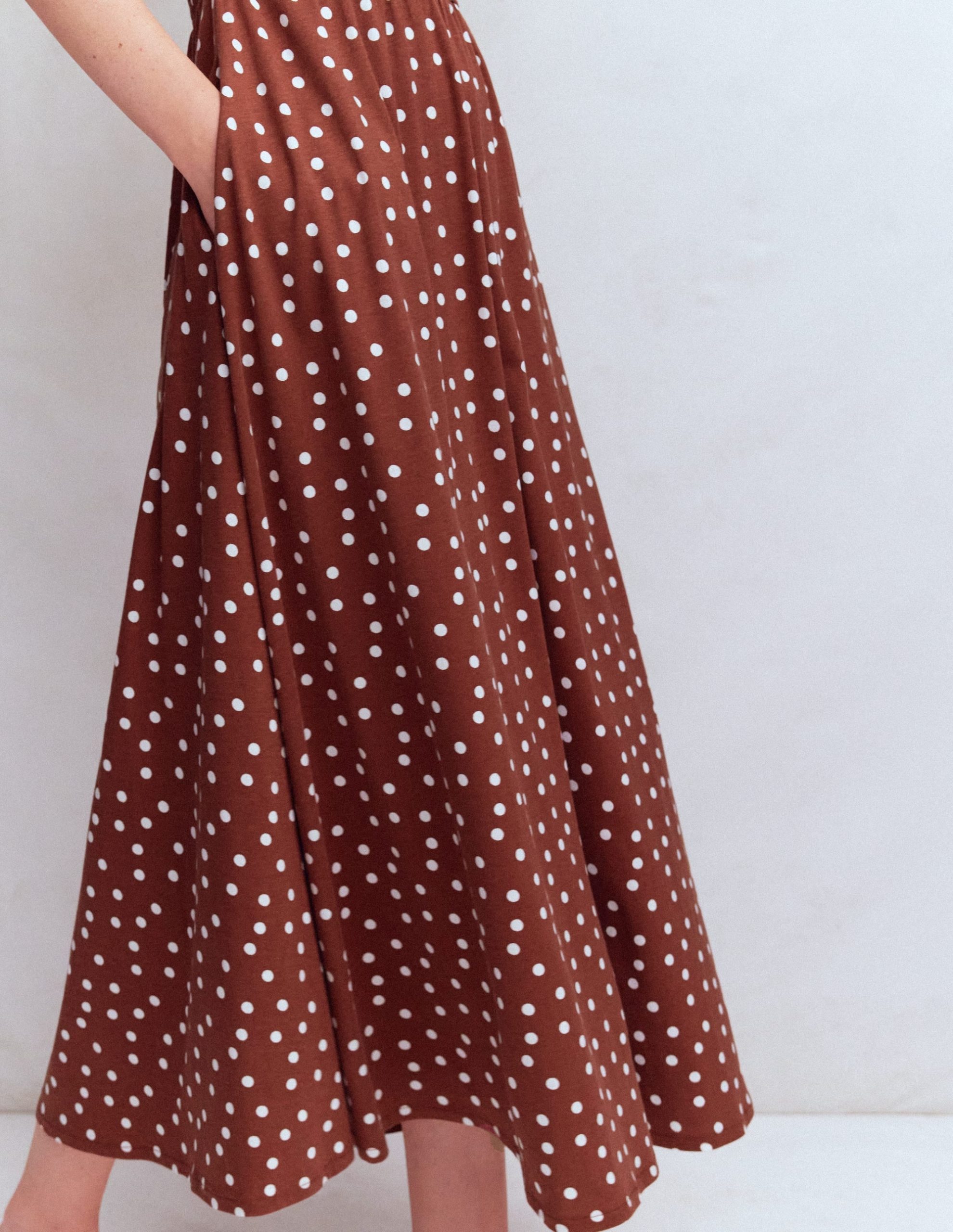 Saoirse Smock Back Dress-Roasted Brown. Painted Dot - Image 5