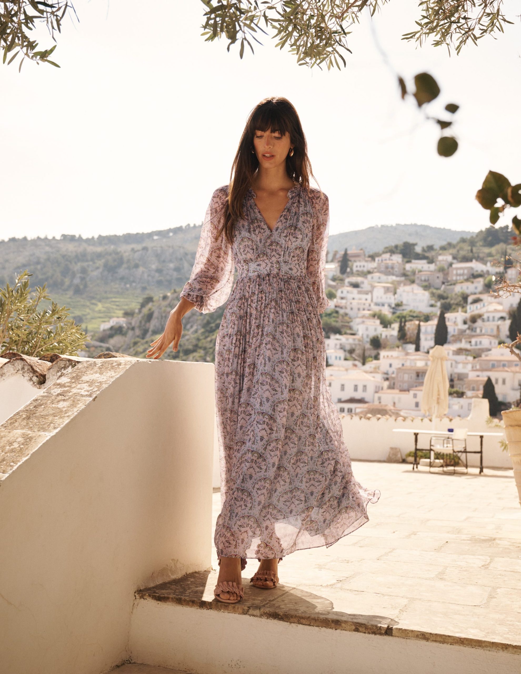 Romantic Ruffle Neck Dress-Multi Paradise Gardens - Image 6