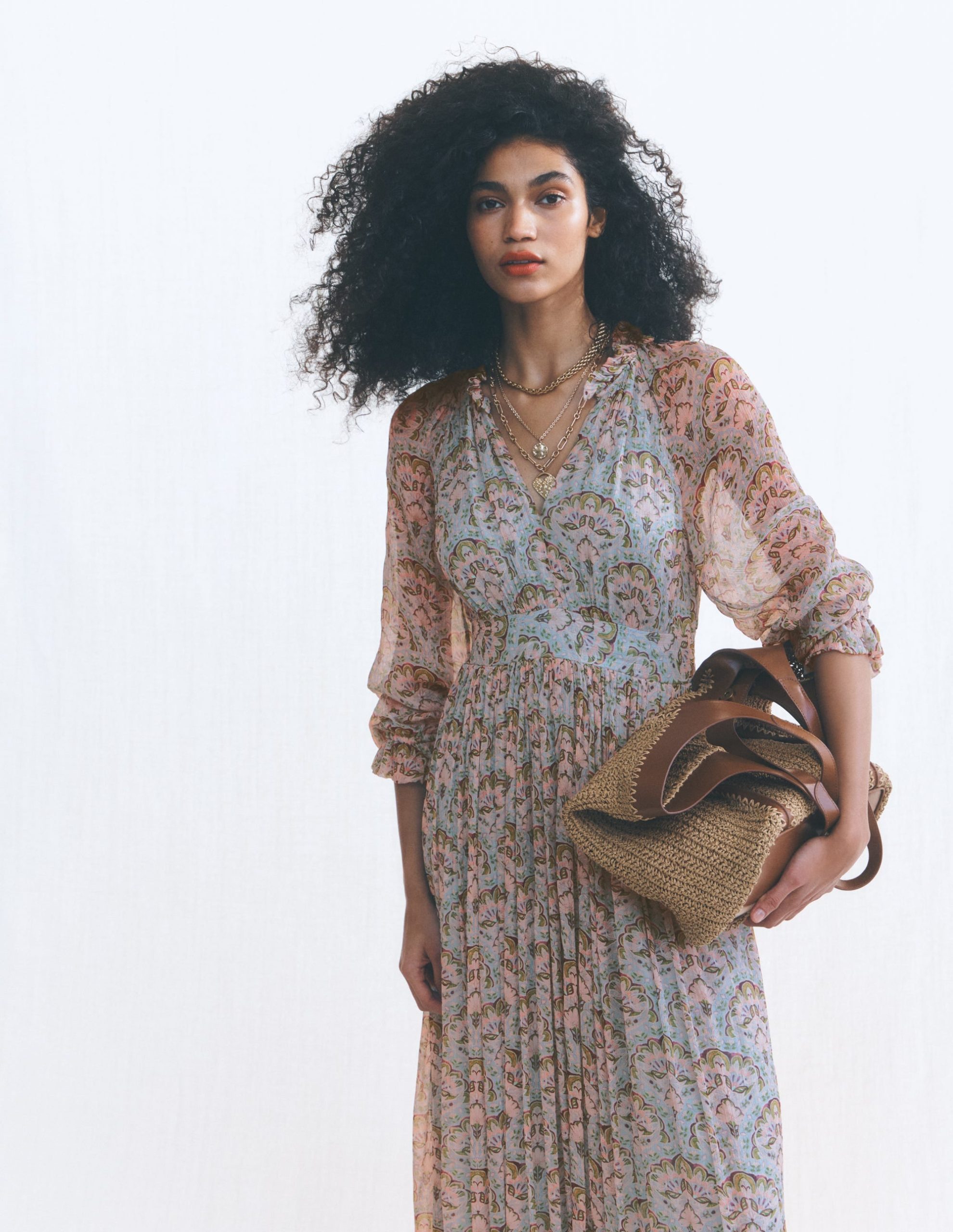 Romantic Ruffle Neck Dress-Multi Paradise Gardens - Image 7