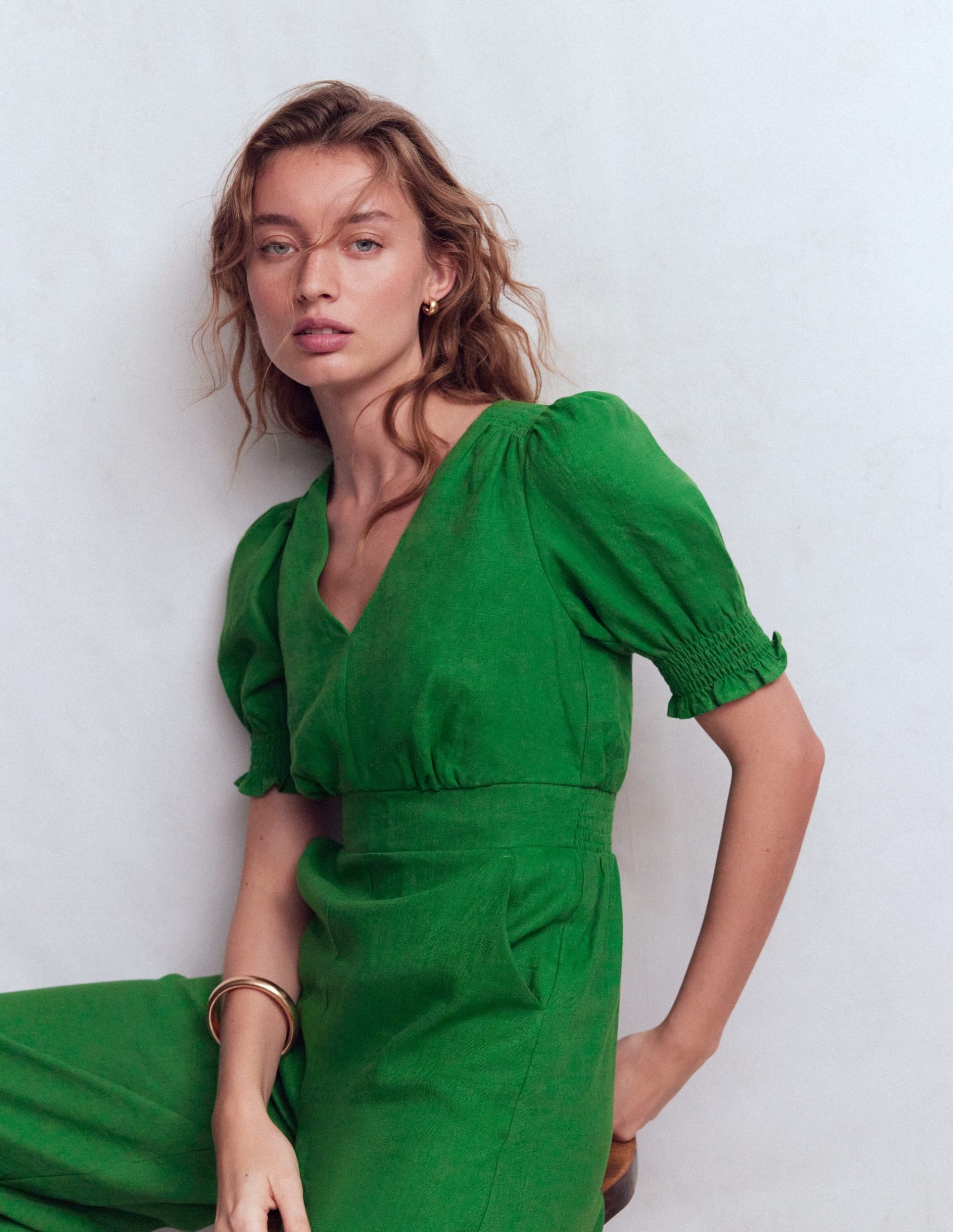 Anna Linen Jumpsuit-Amazon Green - Image 5