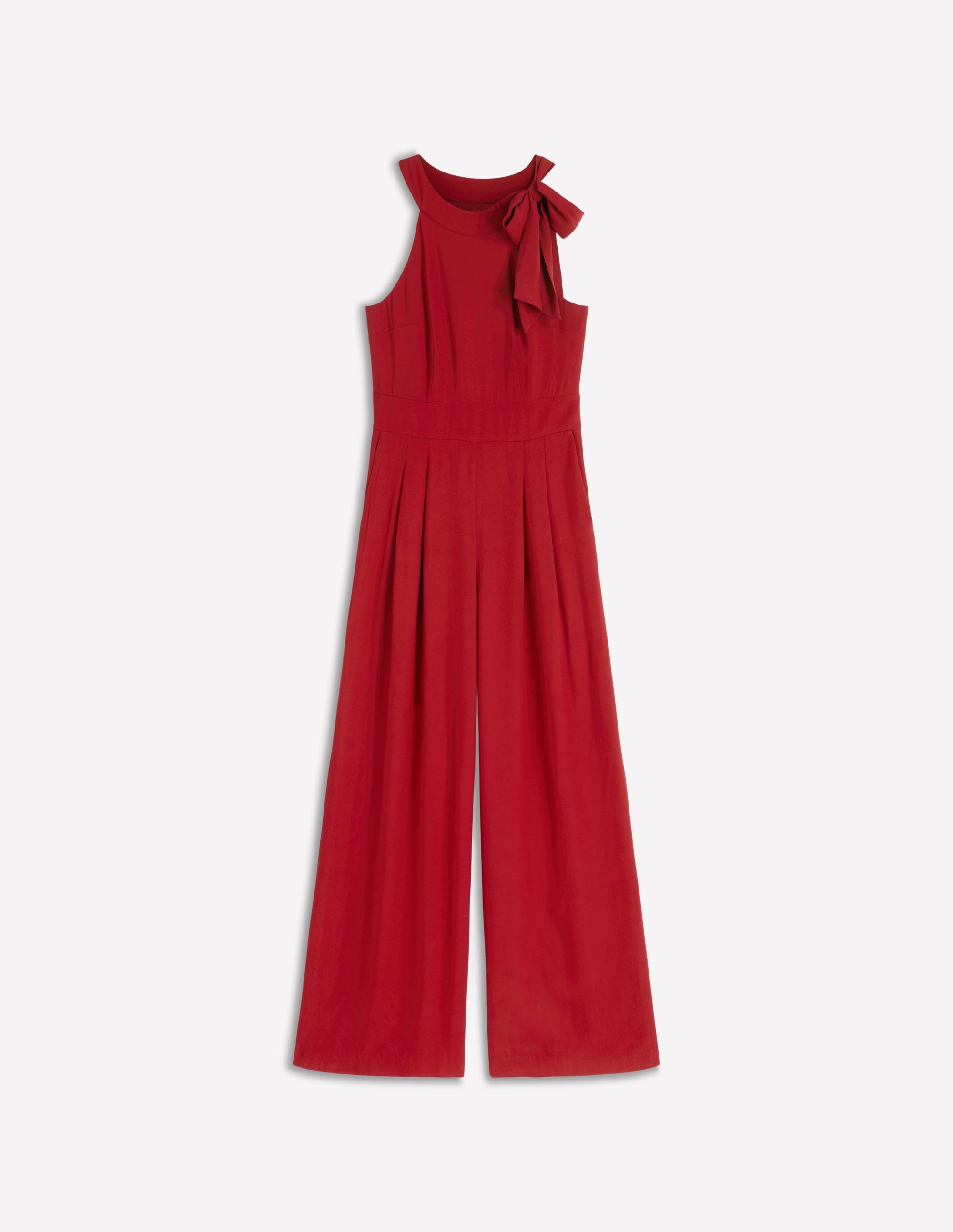 Tie Halter Neck Jumpsuit-Rich Chestnut - Image 7