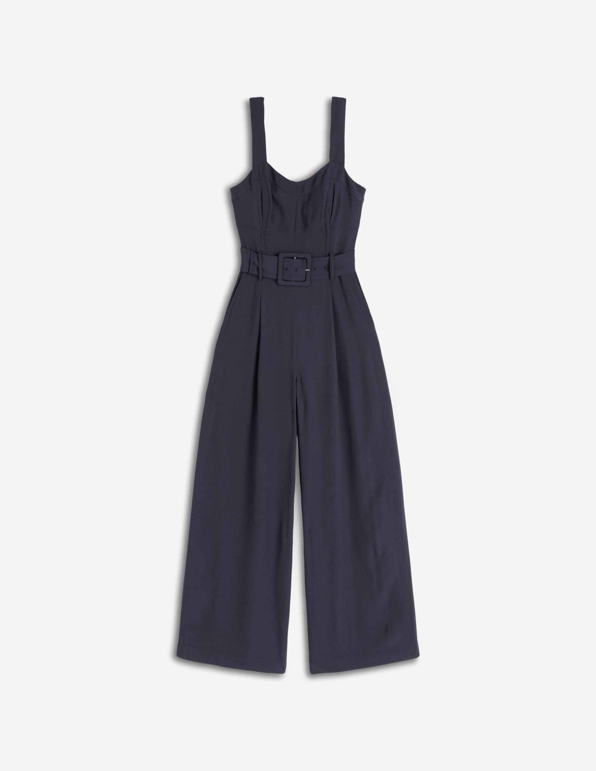 Boned Bodice Occasion Jumpsuit-Navy - Image 5