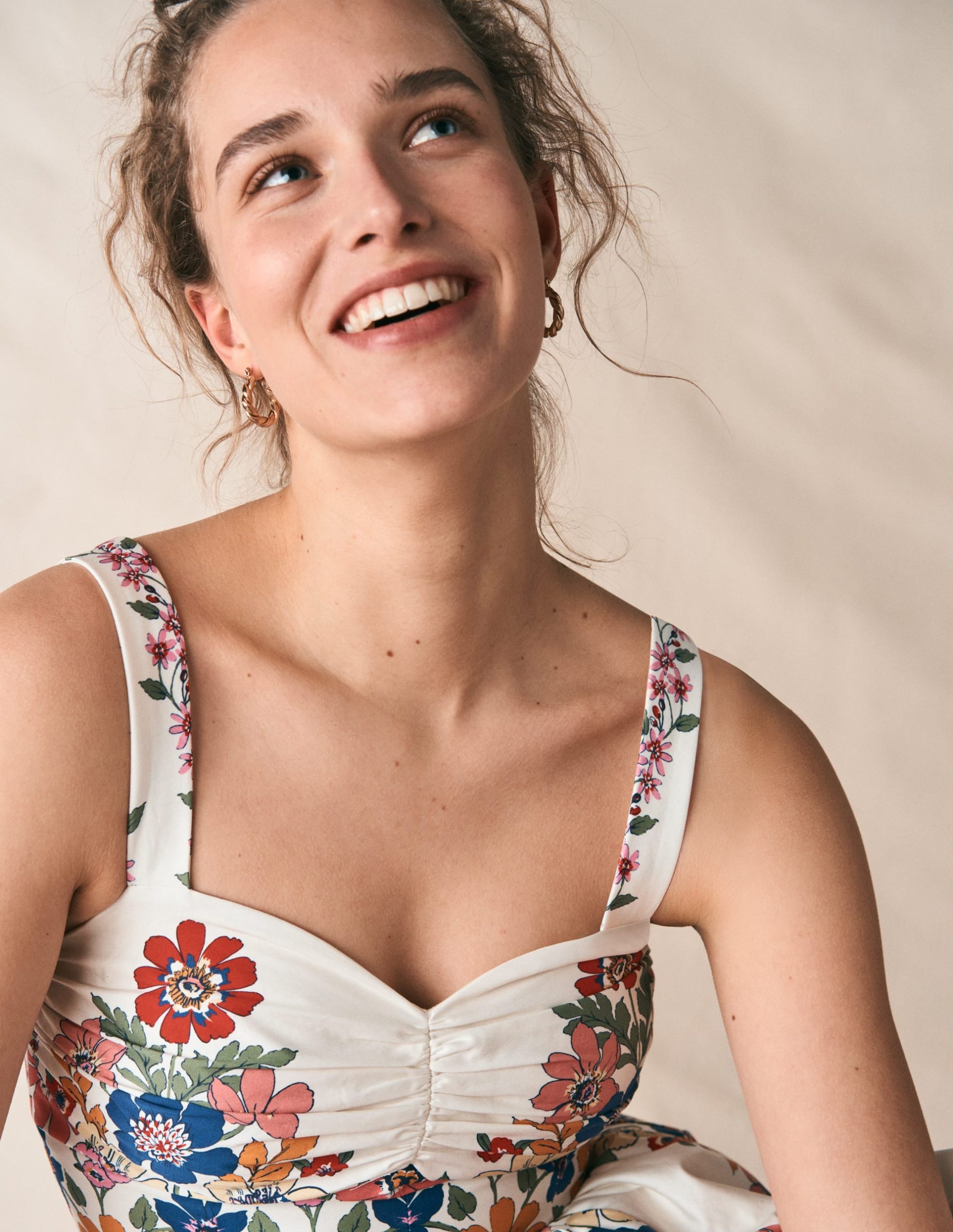 Fit and Flare Midi Dress-Multi Meadow Flowers Lattice - Image 7