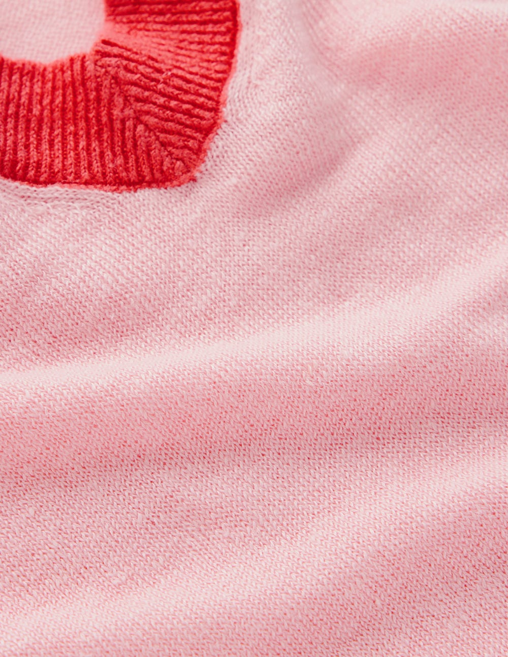 Agnes Linen V Neck T-Shirt-Pink Colour Block - Image 6