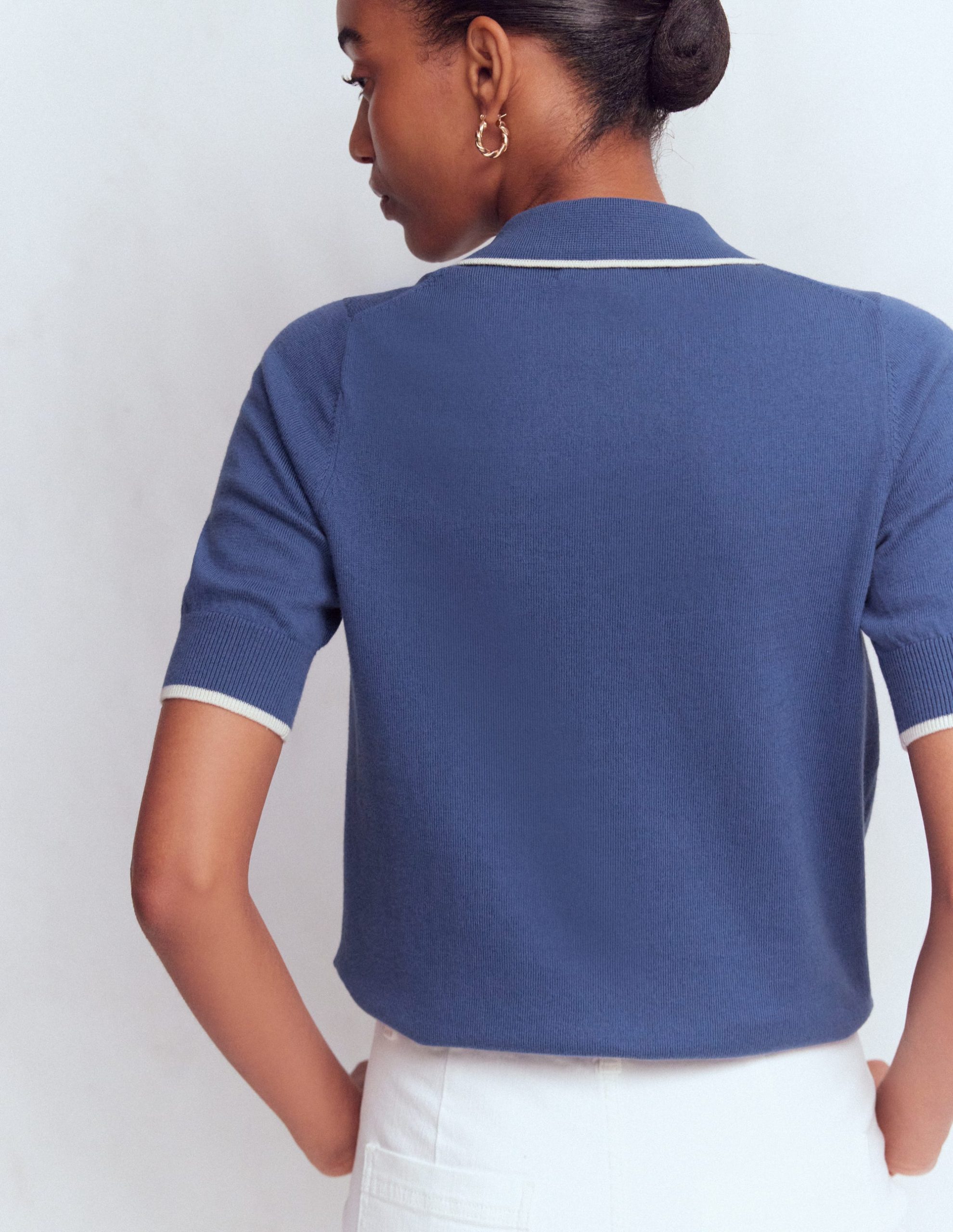 Liz Henley T-Shirt-True Navy - Image 3