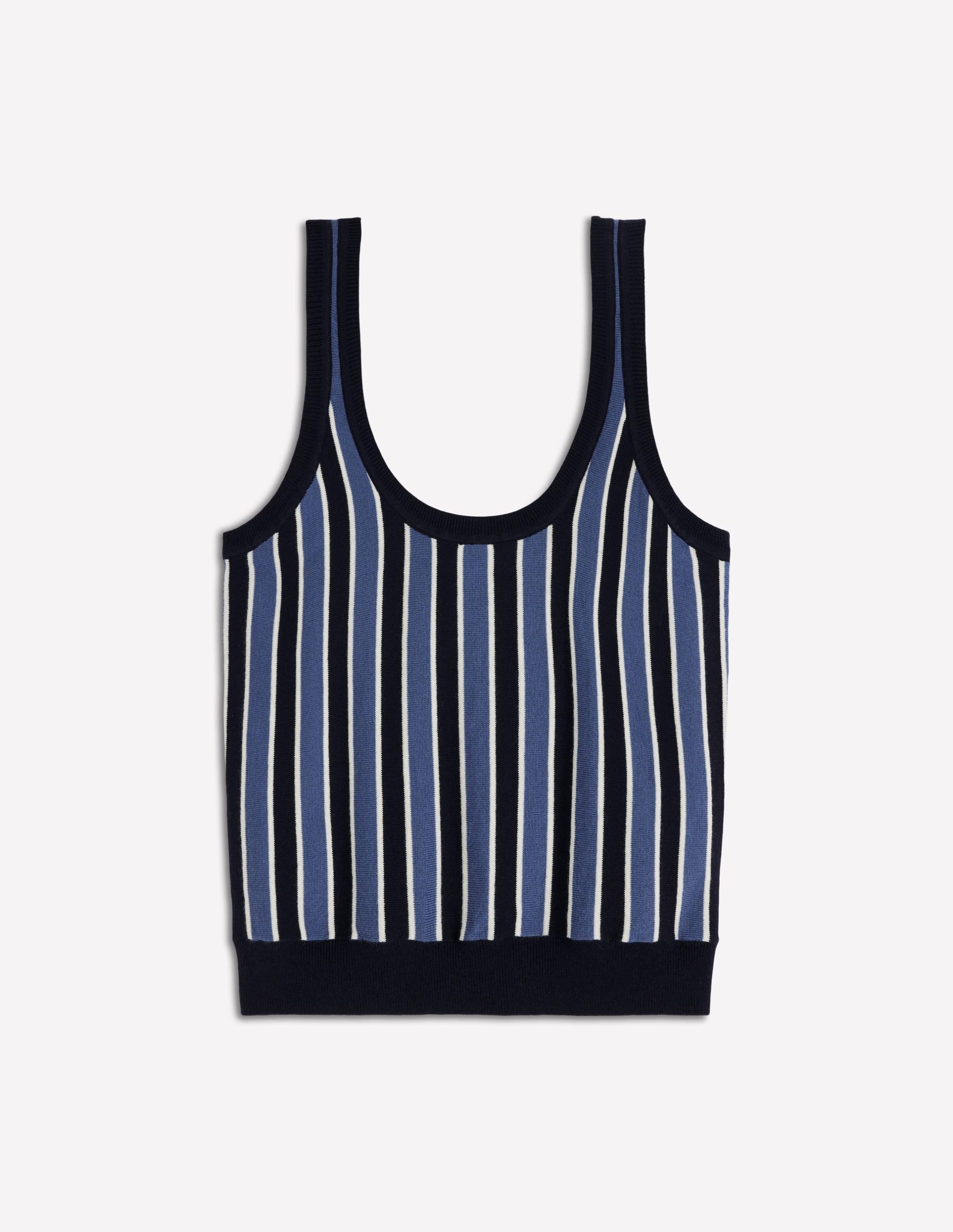 Liz Knitted Tank-True Navy Stripe - Image 6