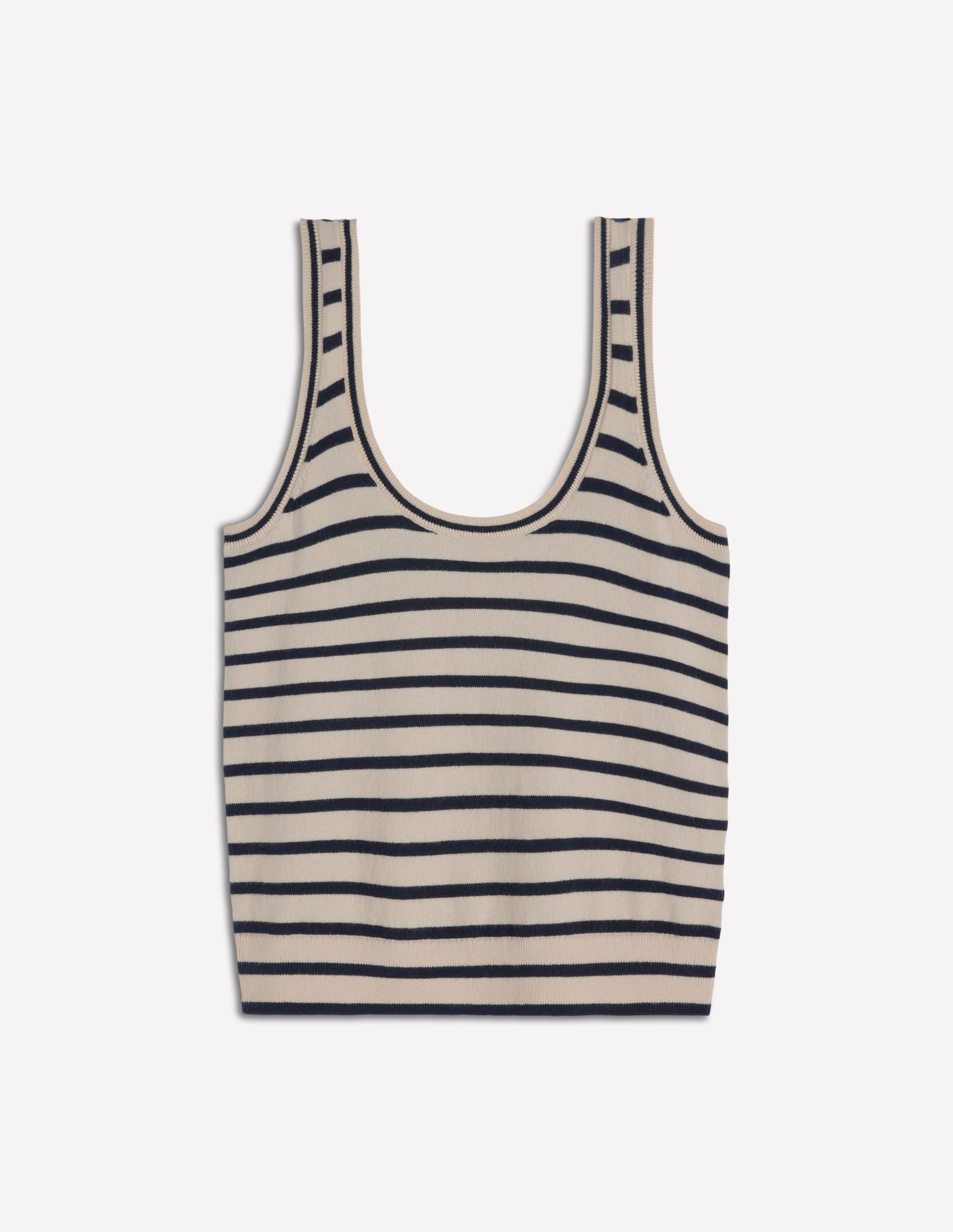 Liz Knitted Tank-Ivory. Navy - Image 6