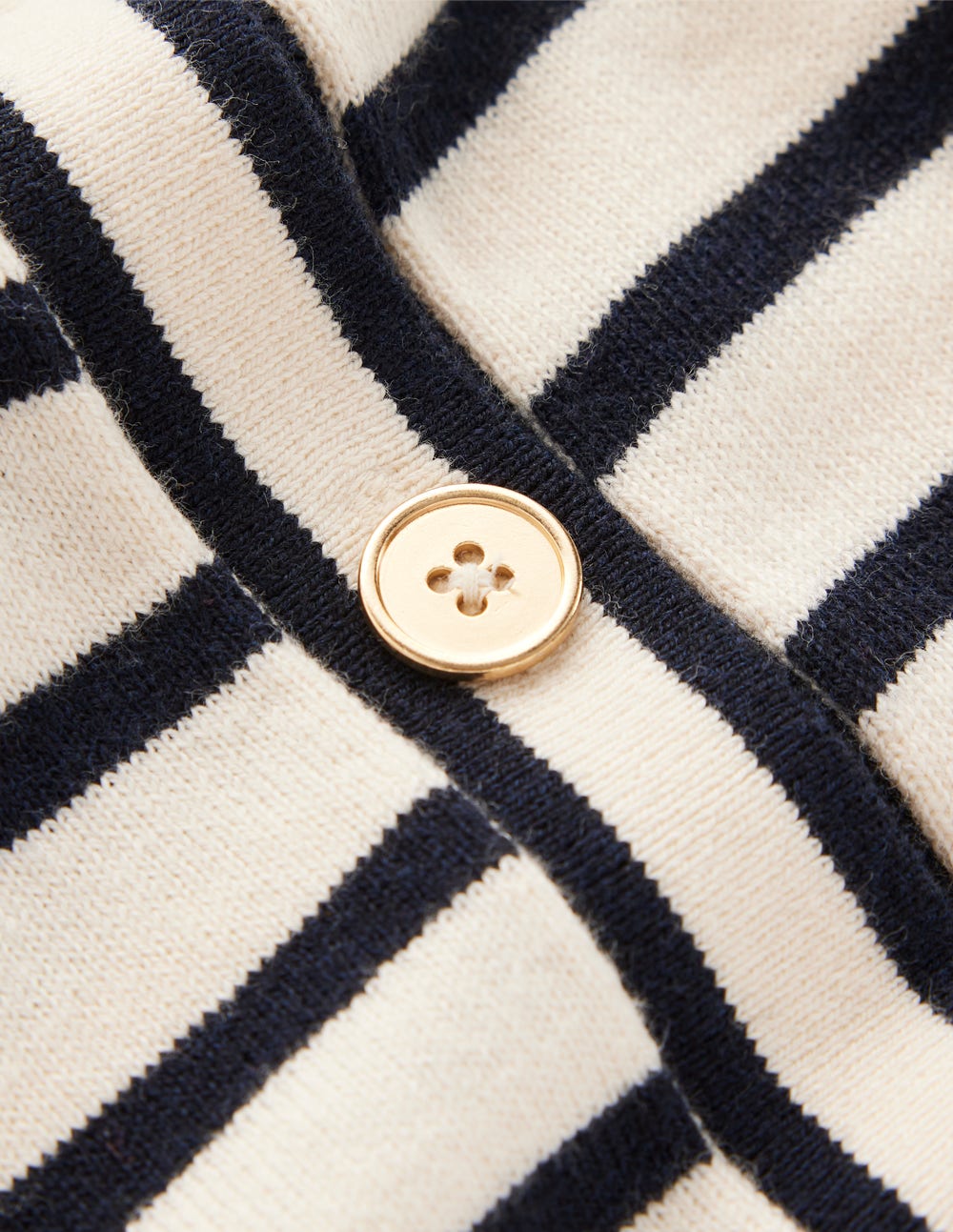 Liz Knitted Collared Cardigan-Ivory/ Navy - Image 8