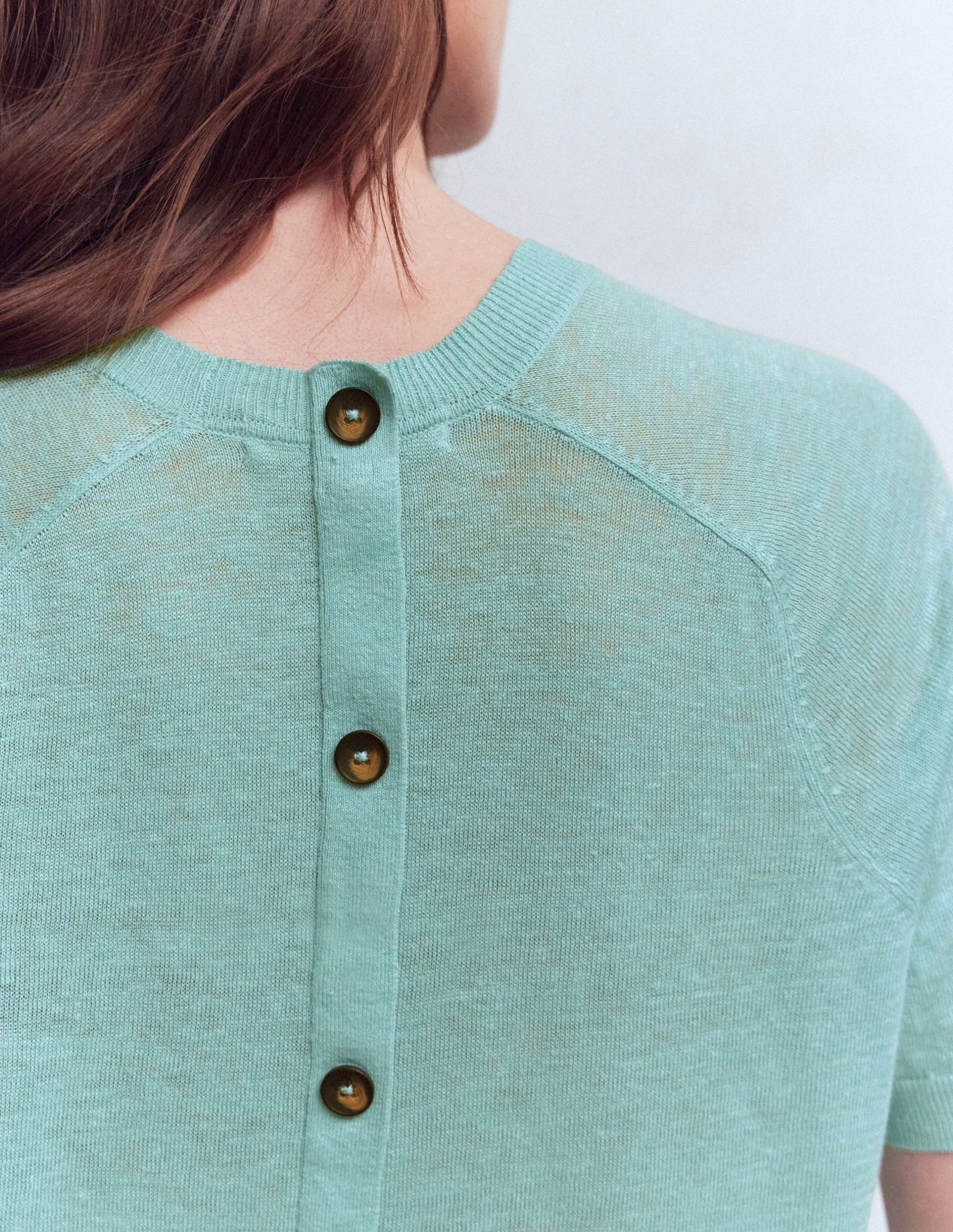 Agnes Linen Button T-Shirt-Seamist Blue - Image 2
