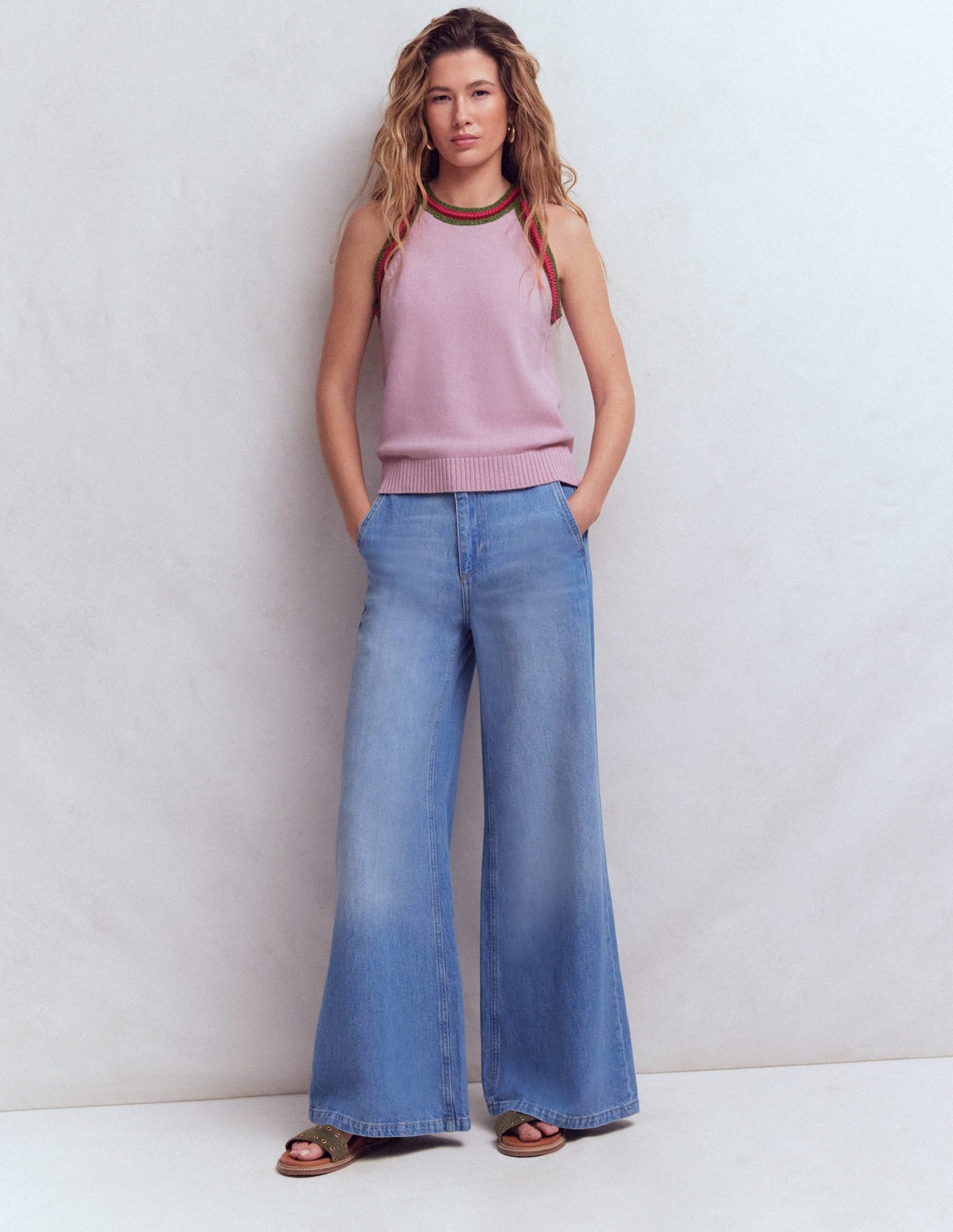 Saffron Crochet Racer Tank-Pink - Image 4