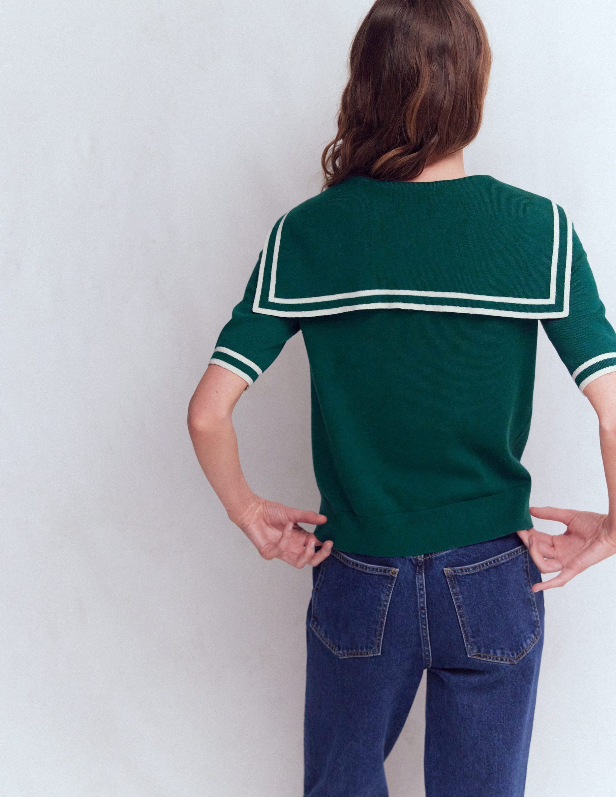 Sailor Collar sweater-Green - Image 3
