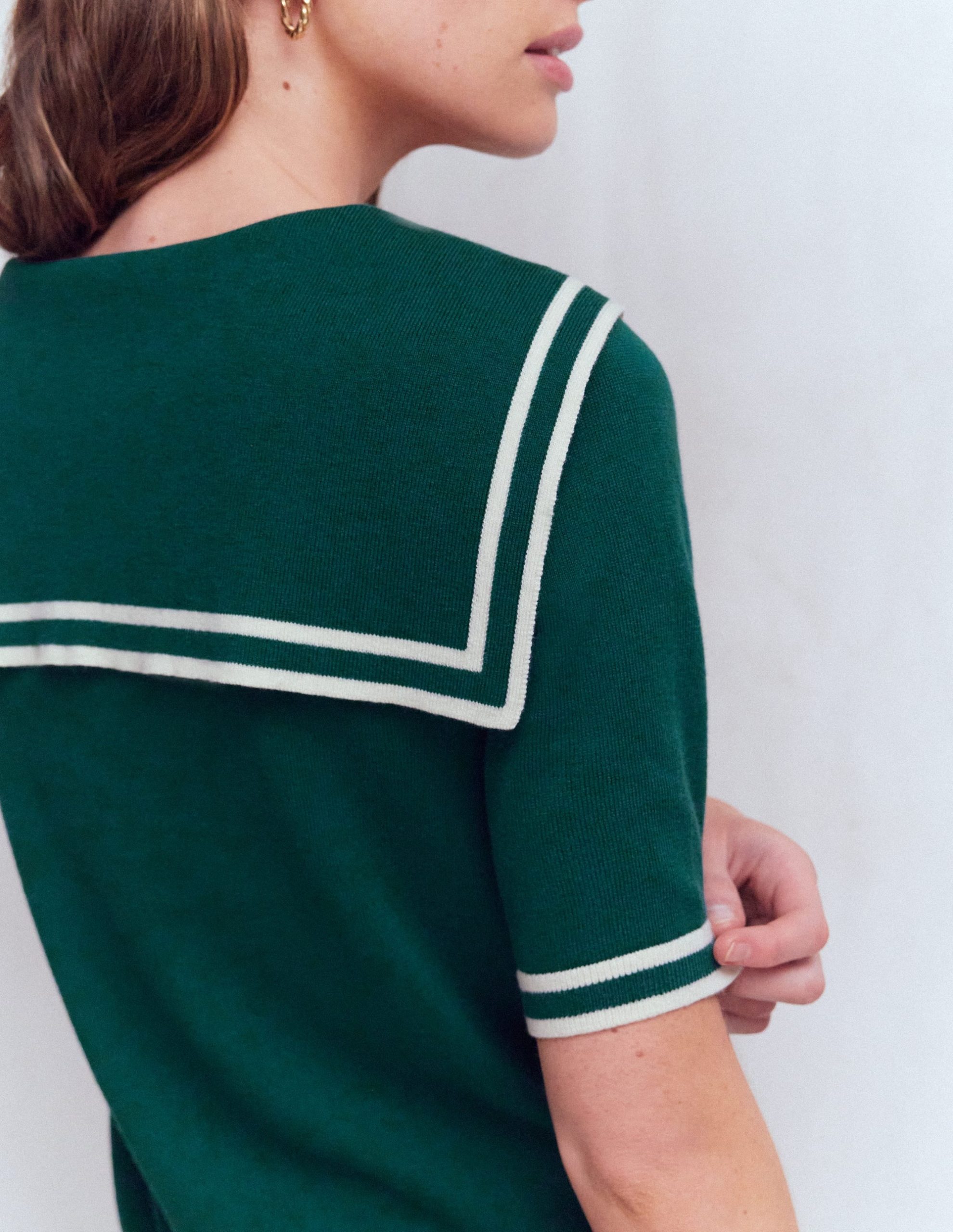 Sailor Collar sweater-Green - Image 4