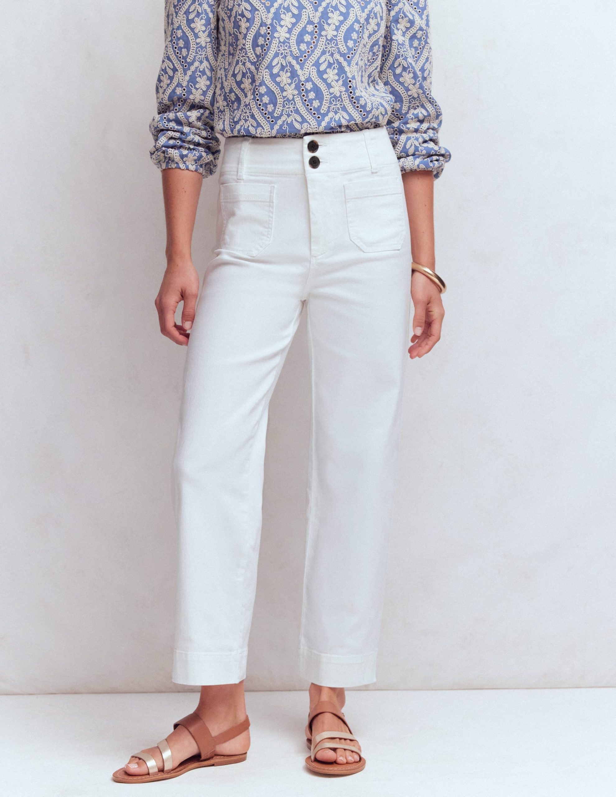 Primrose Cropped Pants-White - Image 4