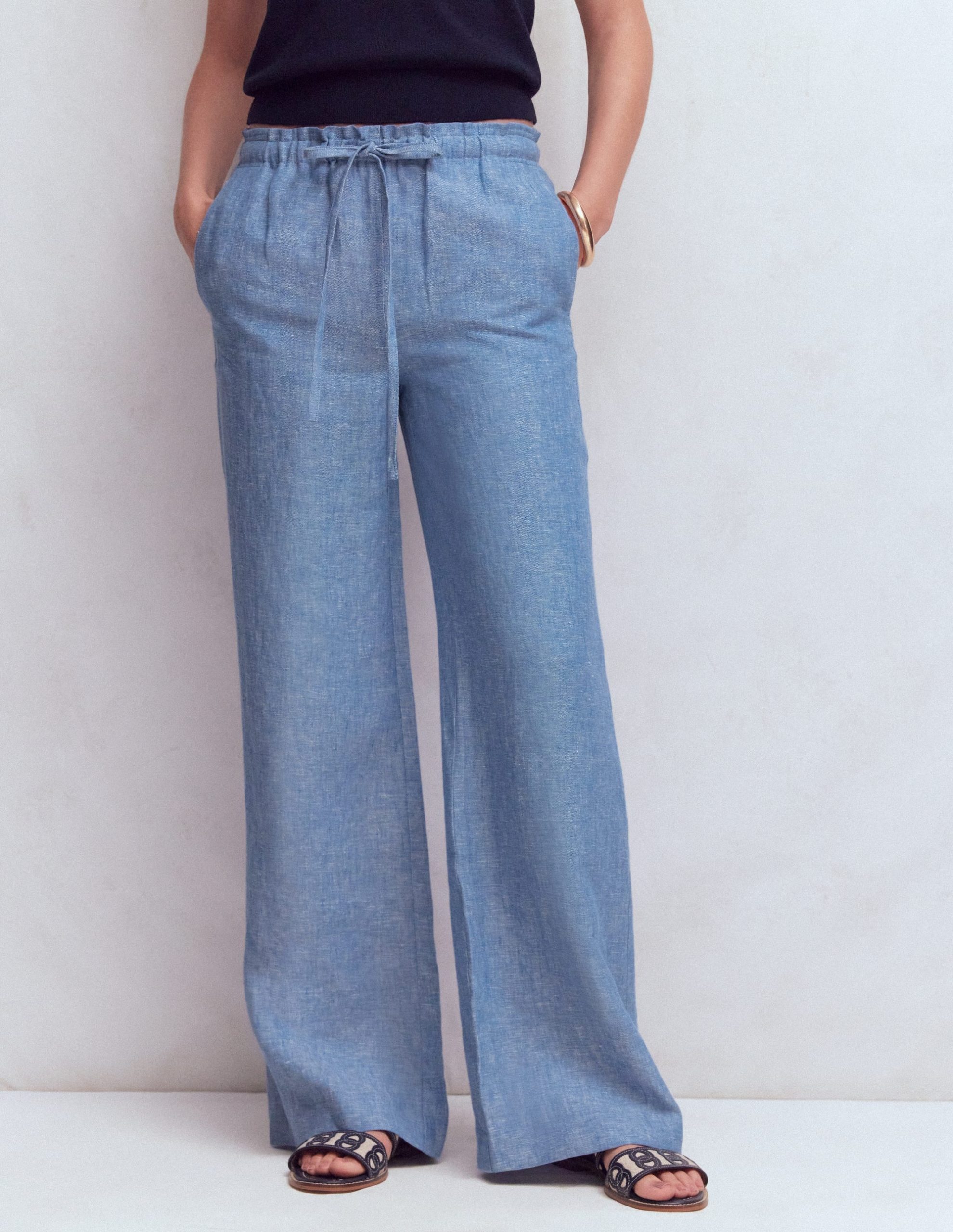 Islington Linen Pants-Blue Chambray - Image 4