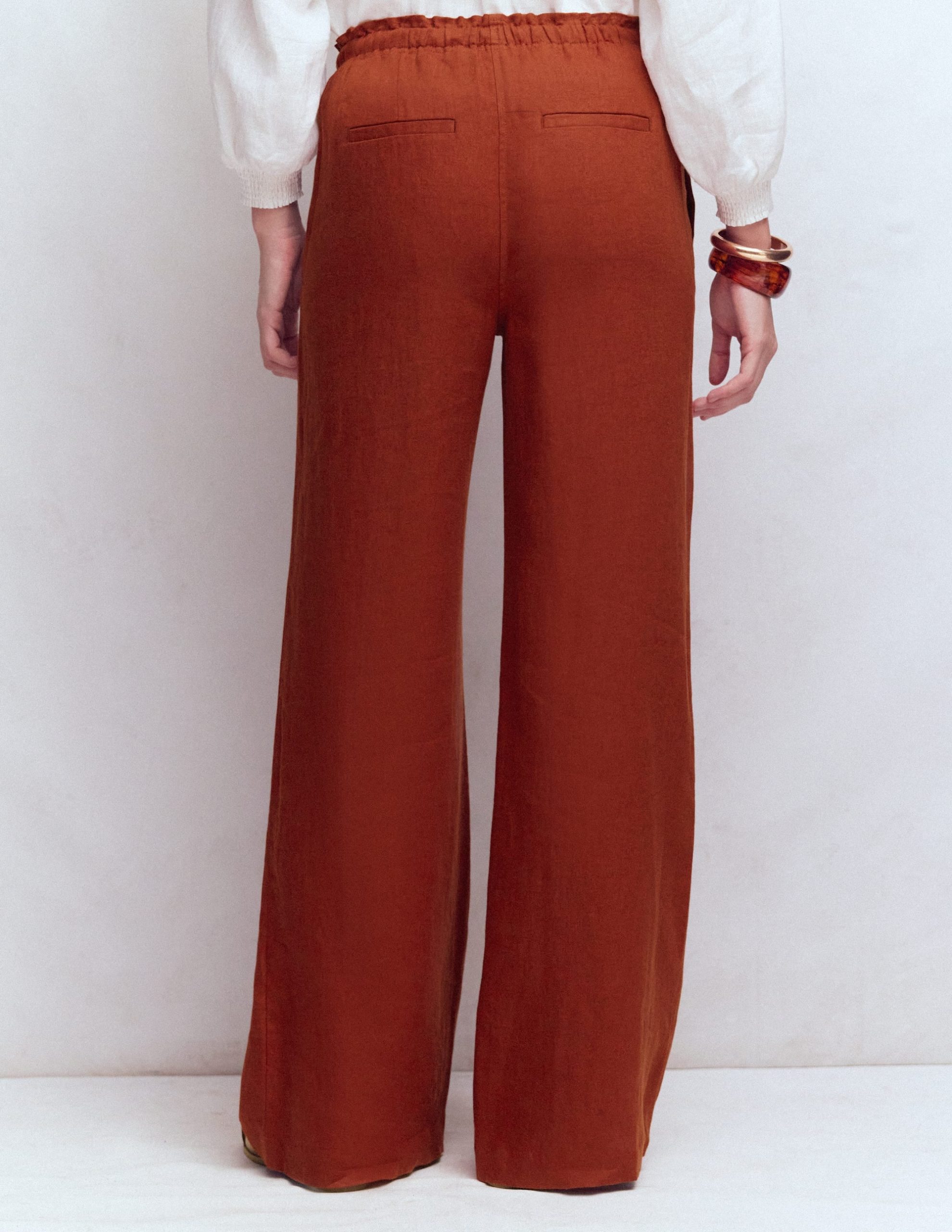 Islington Linen Pants-Burnt Orange - Image 3