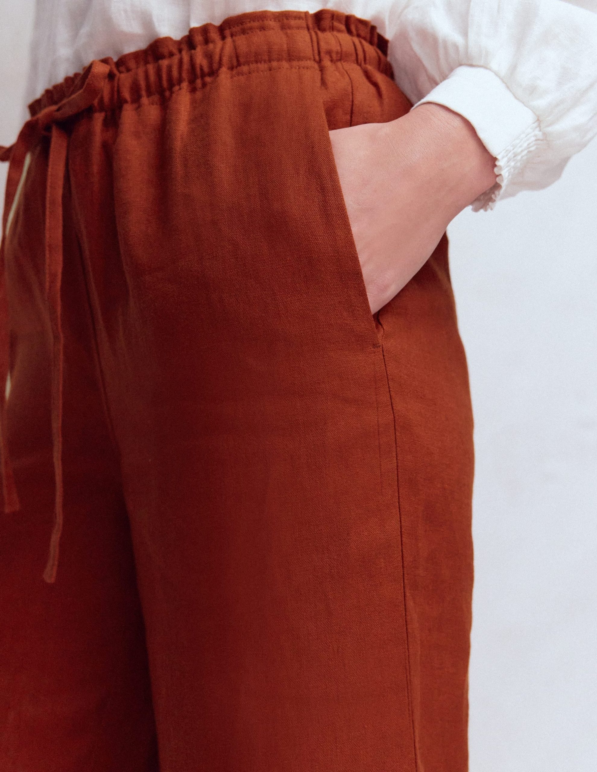 Islington Linen Pants-Burnt Orange - Image 5
