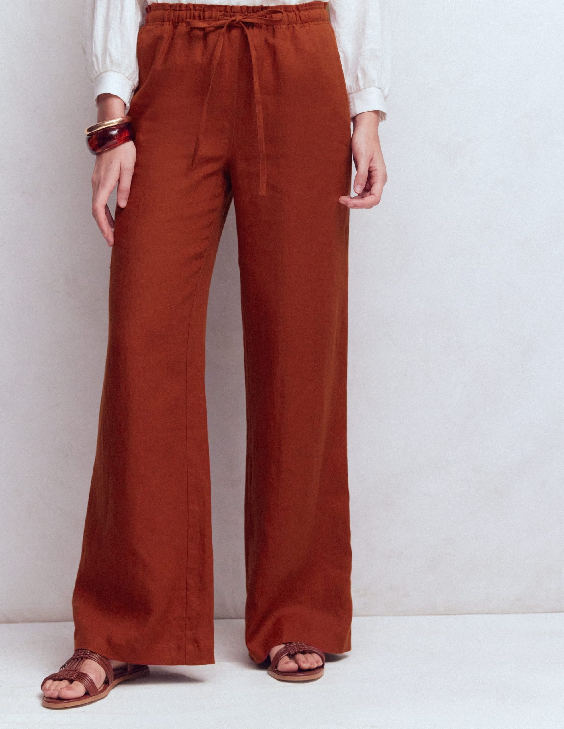 Islington Linen Pants-Burnt Orange - Image 6