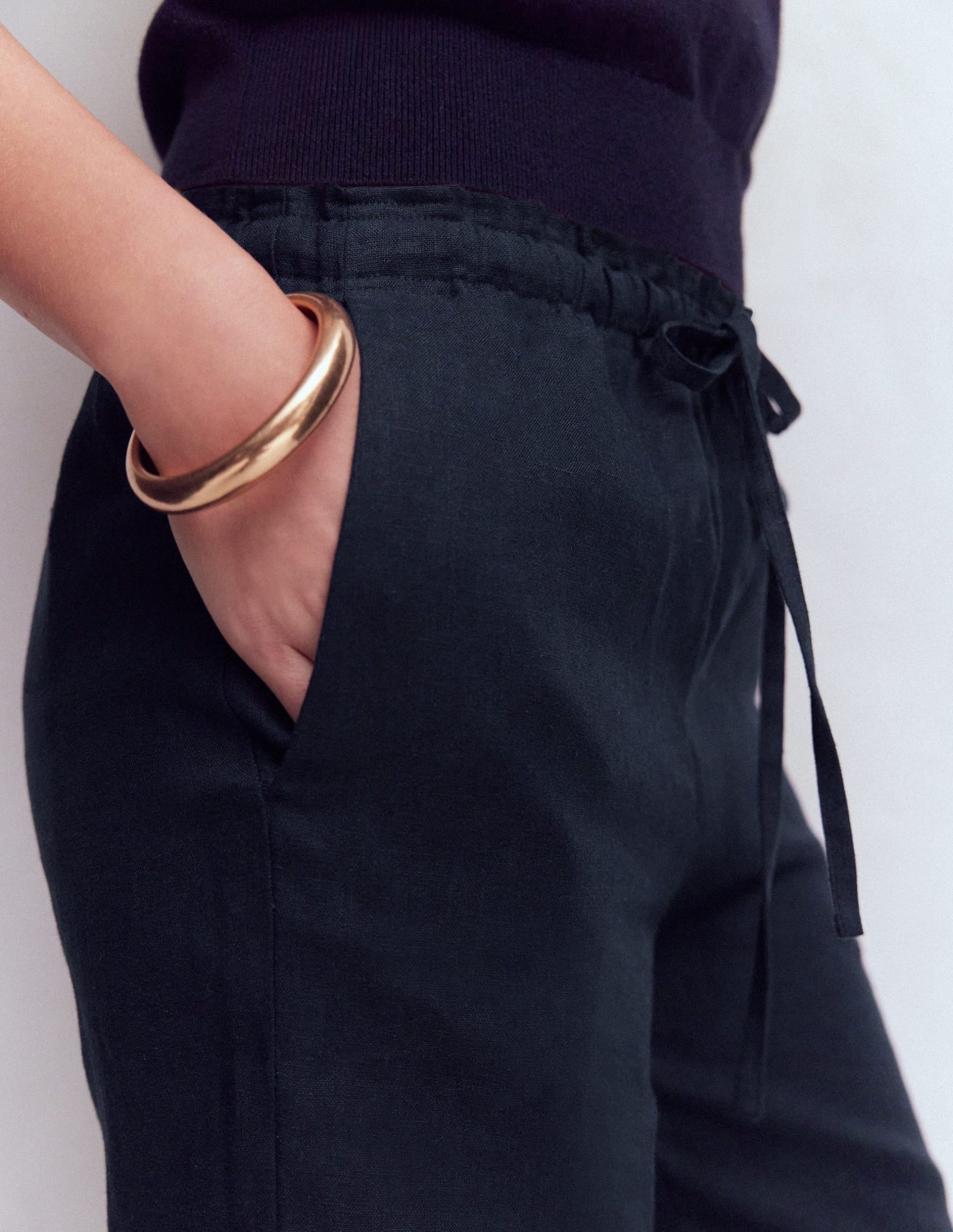 Islington Linen Pants-Navy - Image 2