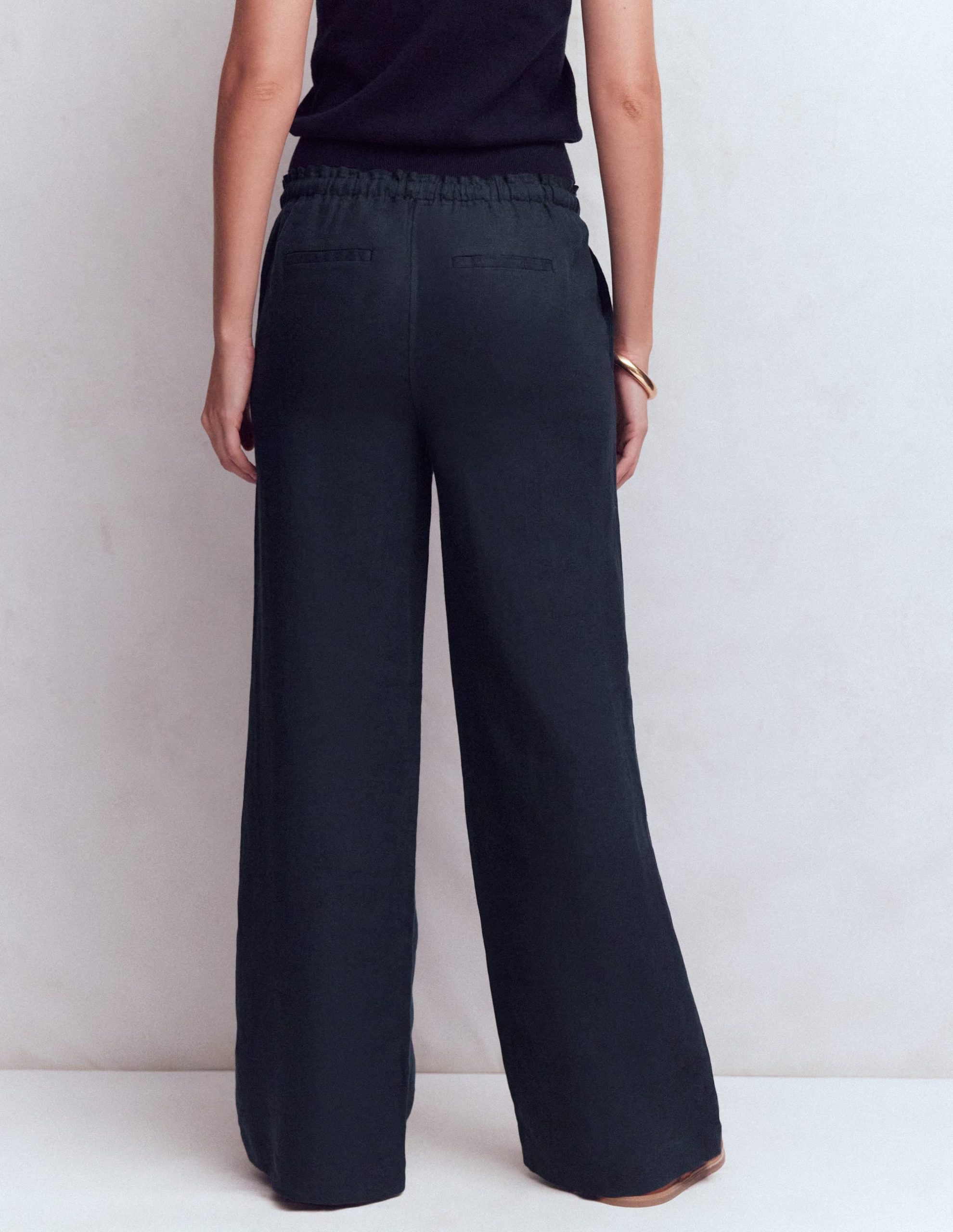 Islington Linen Pants-Navy - Image 3
