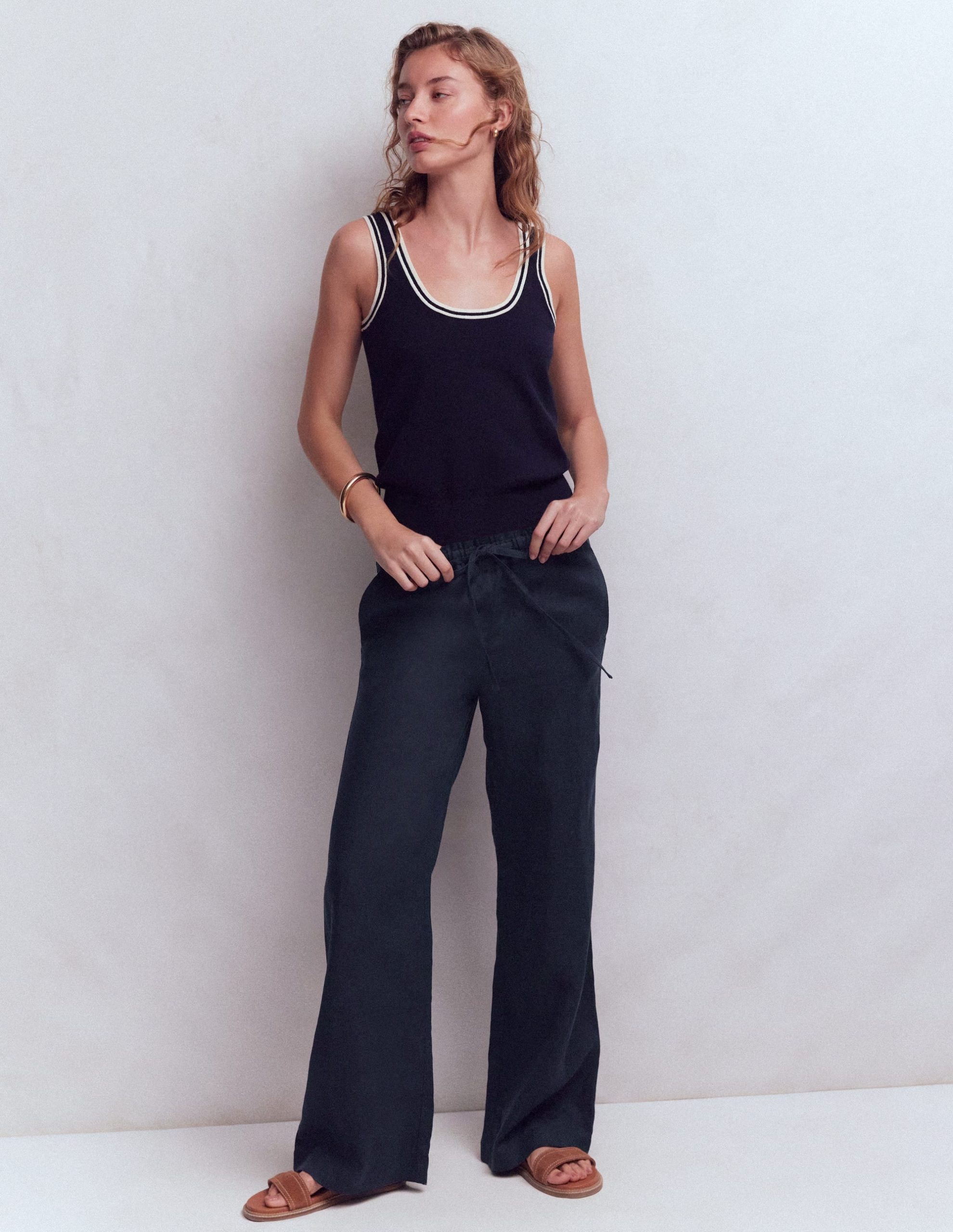 Islington Linen Pants-Navy - Image 6