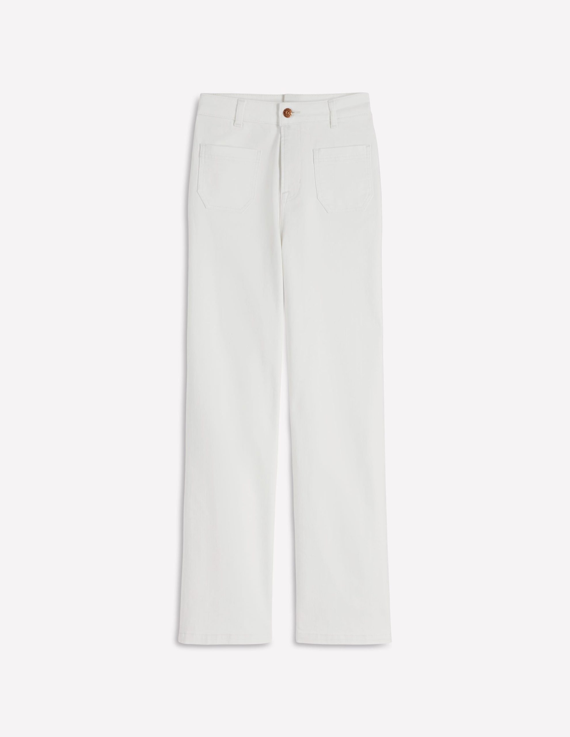 Straight Leg Pocket Jeans-White - Image 6