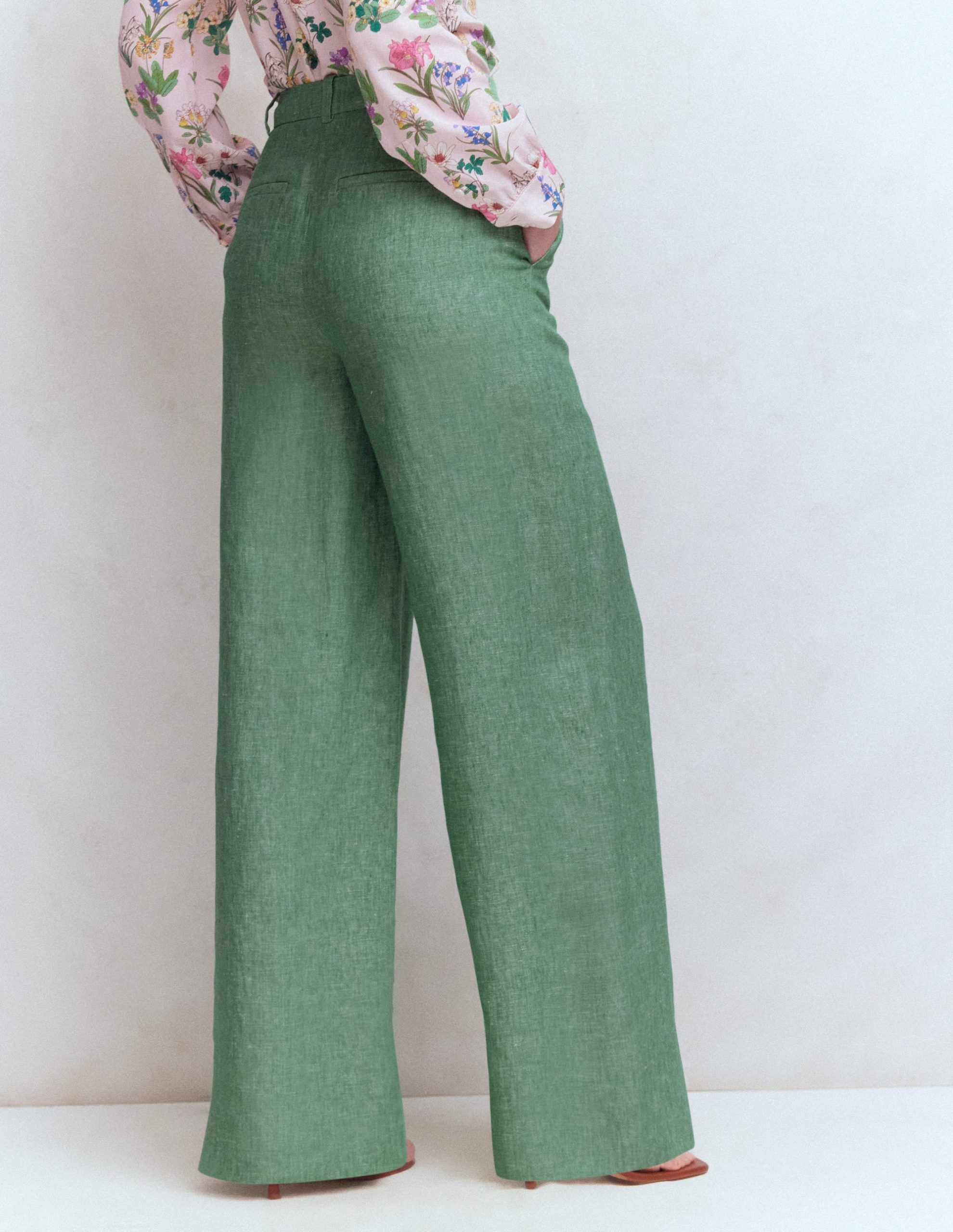 Belgravia Linen Pants-Aloe Green Chambray - Image 3