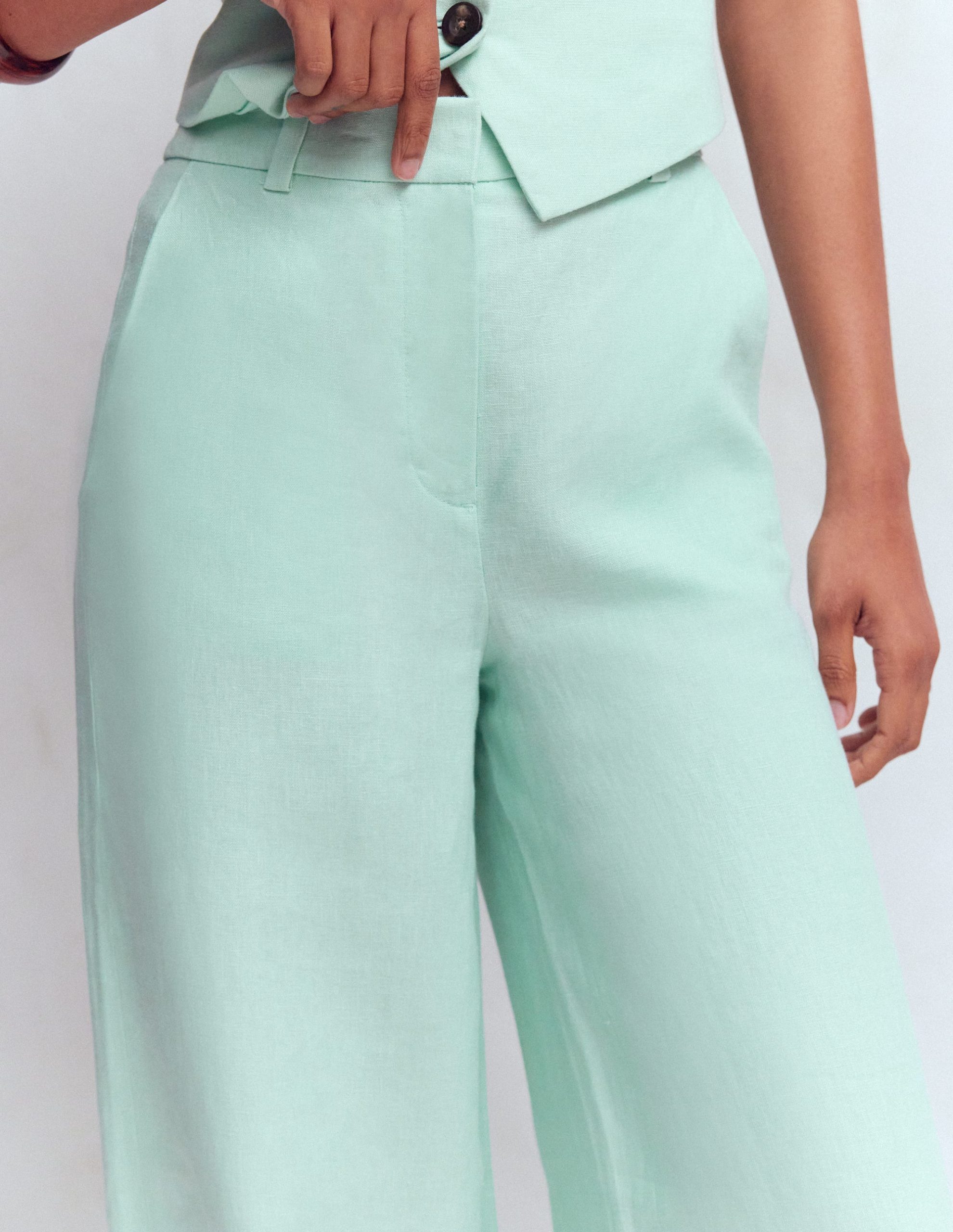Belgravia Linen Pants-Spearmint - Image 2