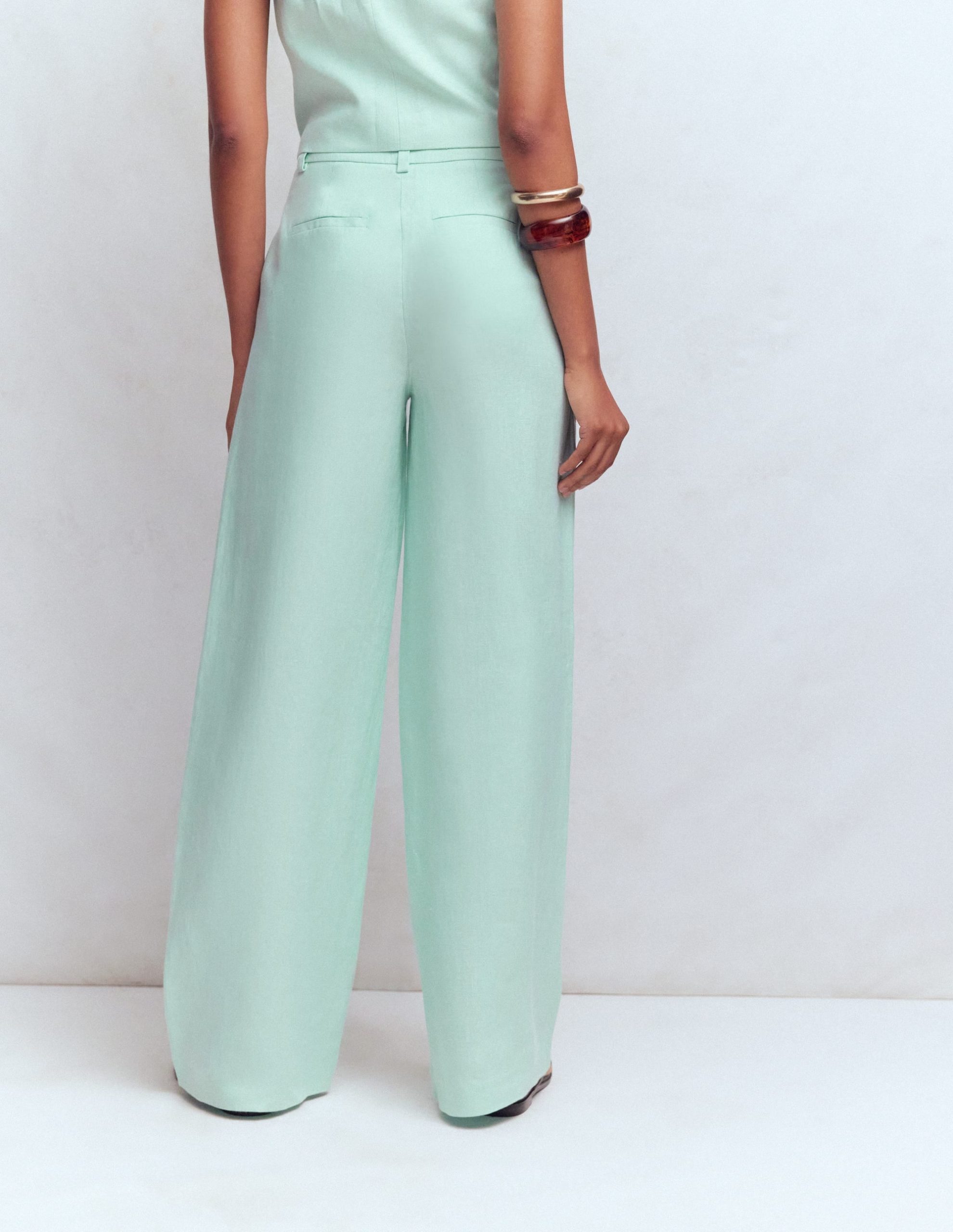 Belgravia Linen Pants-Spearmint - Image 3
