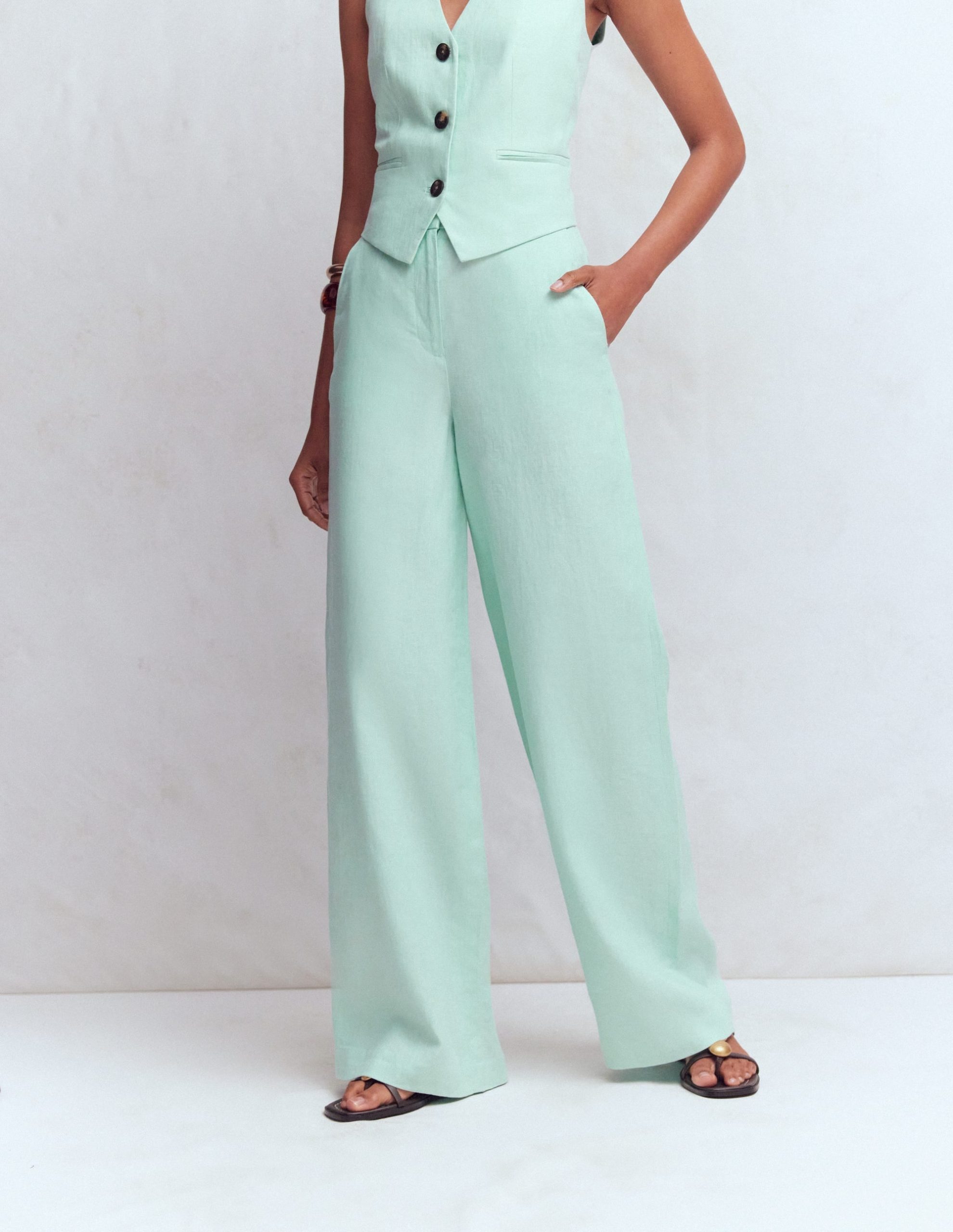 Belgravia Linen Pants-Spearmint - Image 4