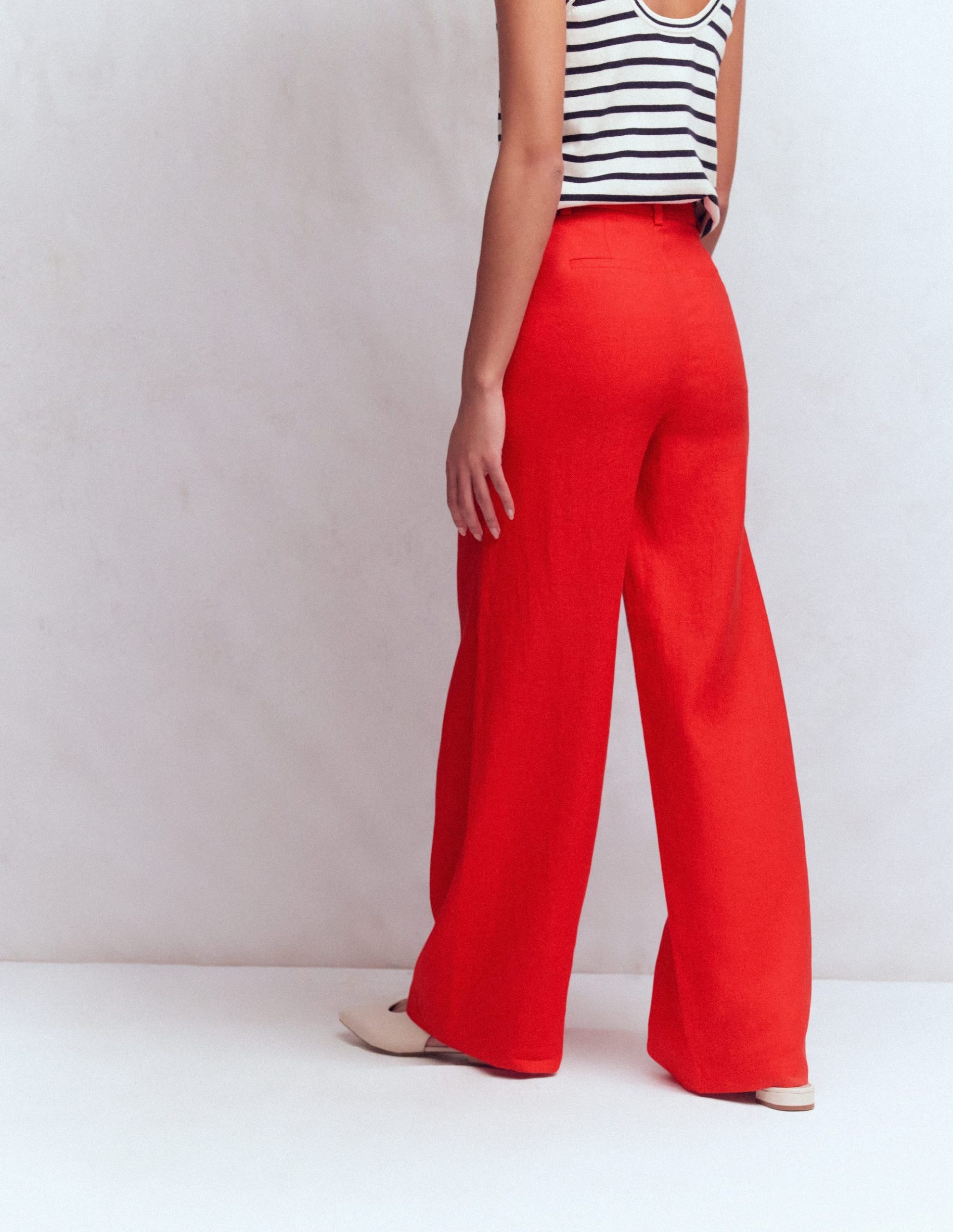 Belgravia Linen Pants-Bright Cherry - Image 3