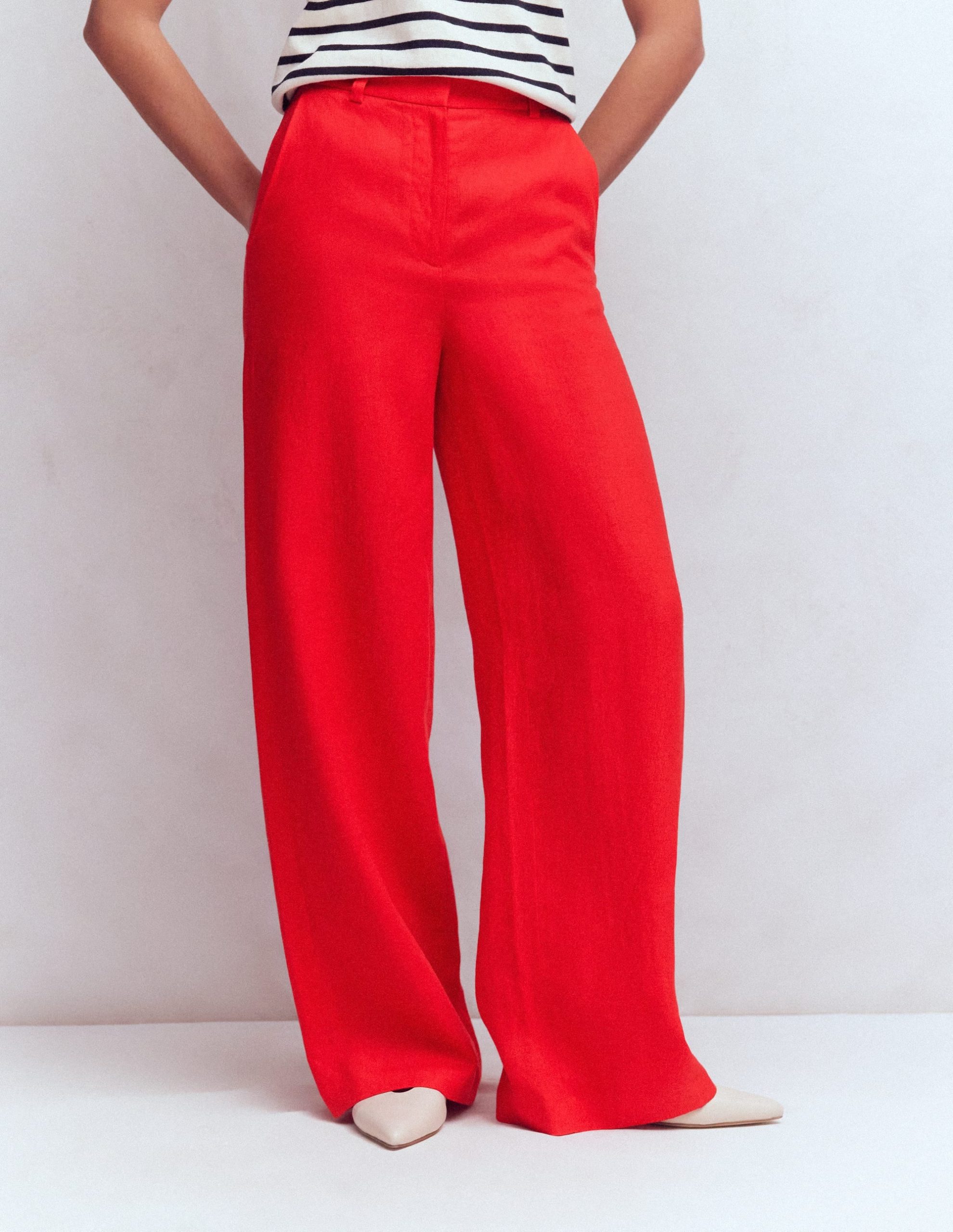 Belgravia Linen Pants-Bright Cherry - Image 4