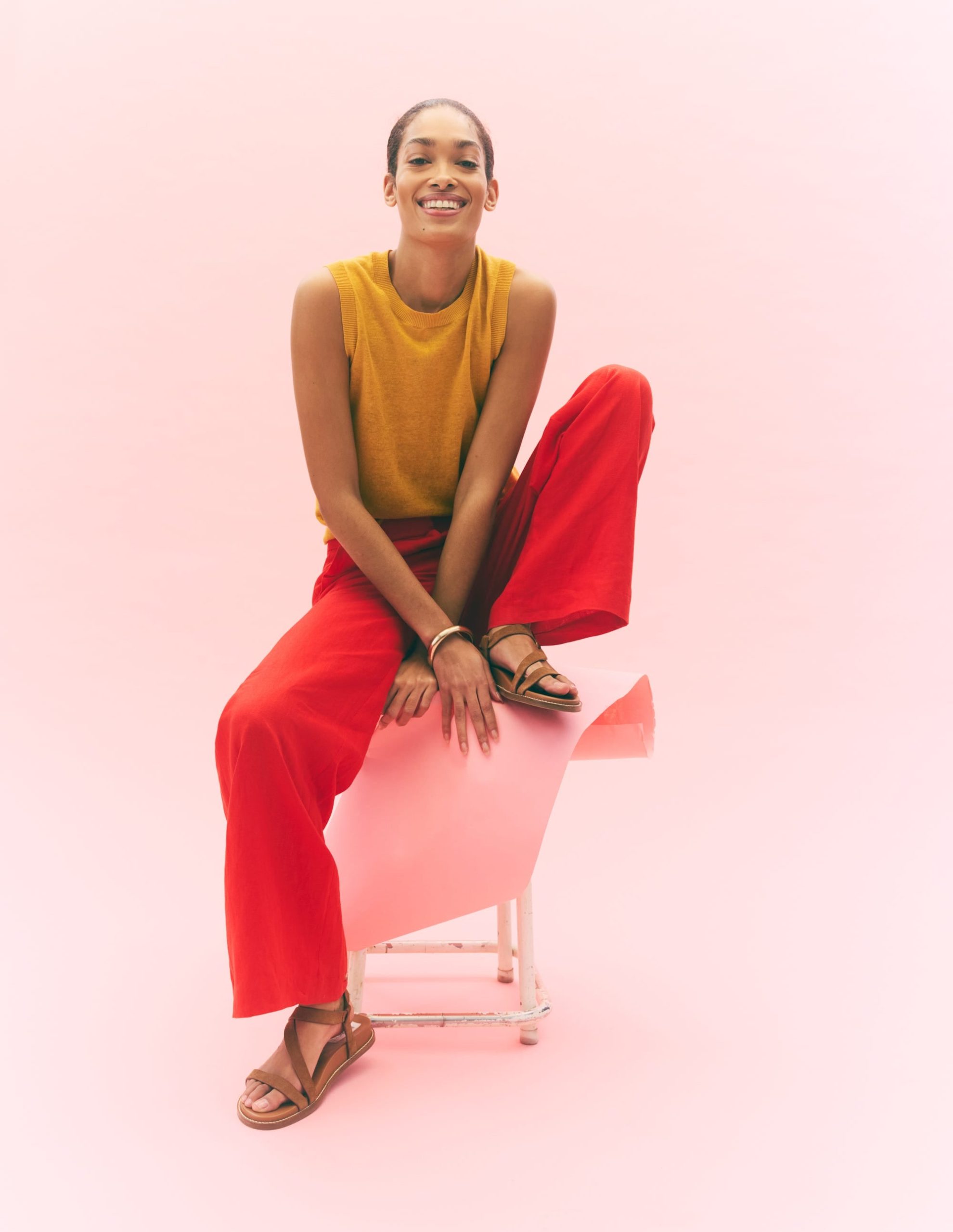 Belgravia Linen Pants-Bright Cherry - Image 6