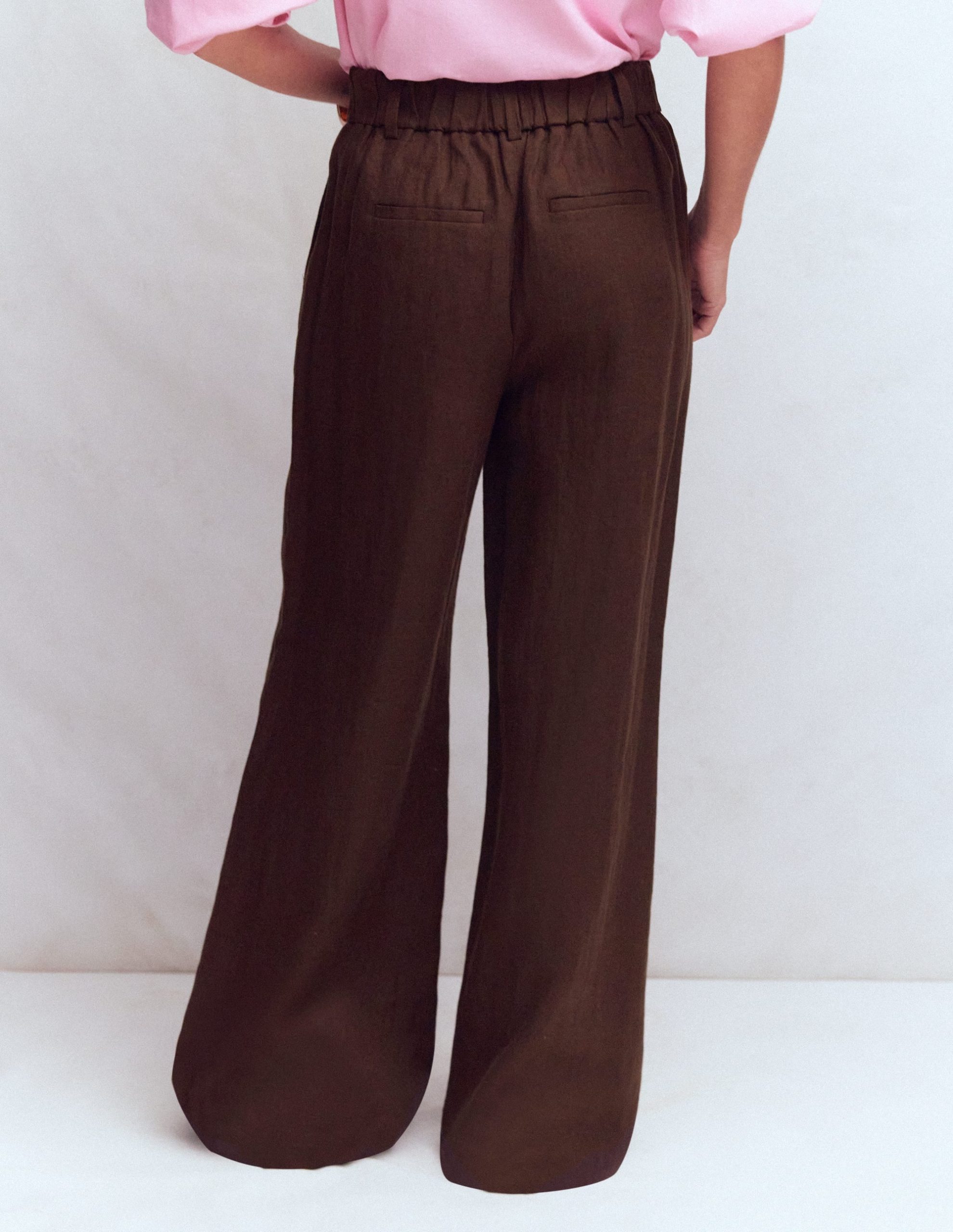 Kensington Linen Pants-Bitter Chocolate - Image 4
