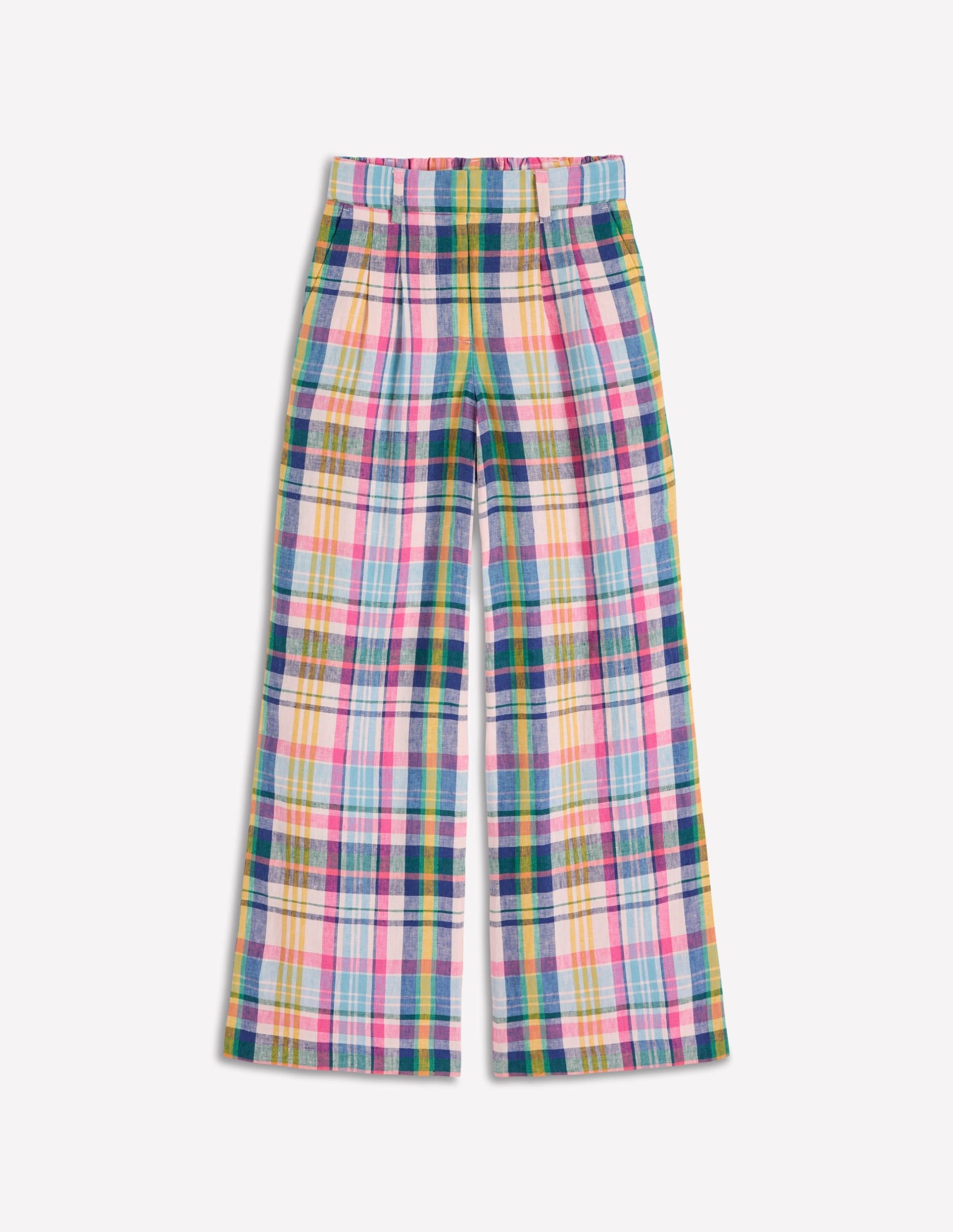 Kensington Linen Pants-Blue. Pink and Green Madras - Image 7