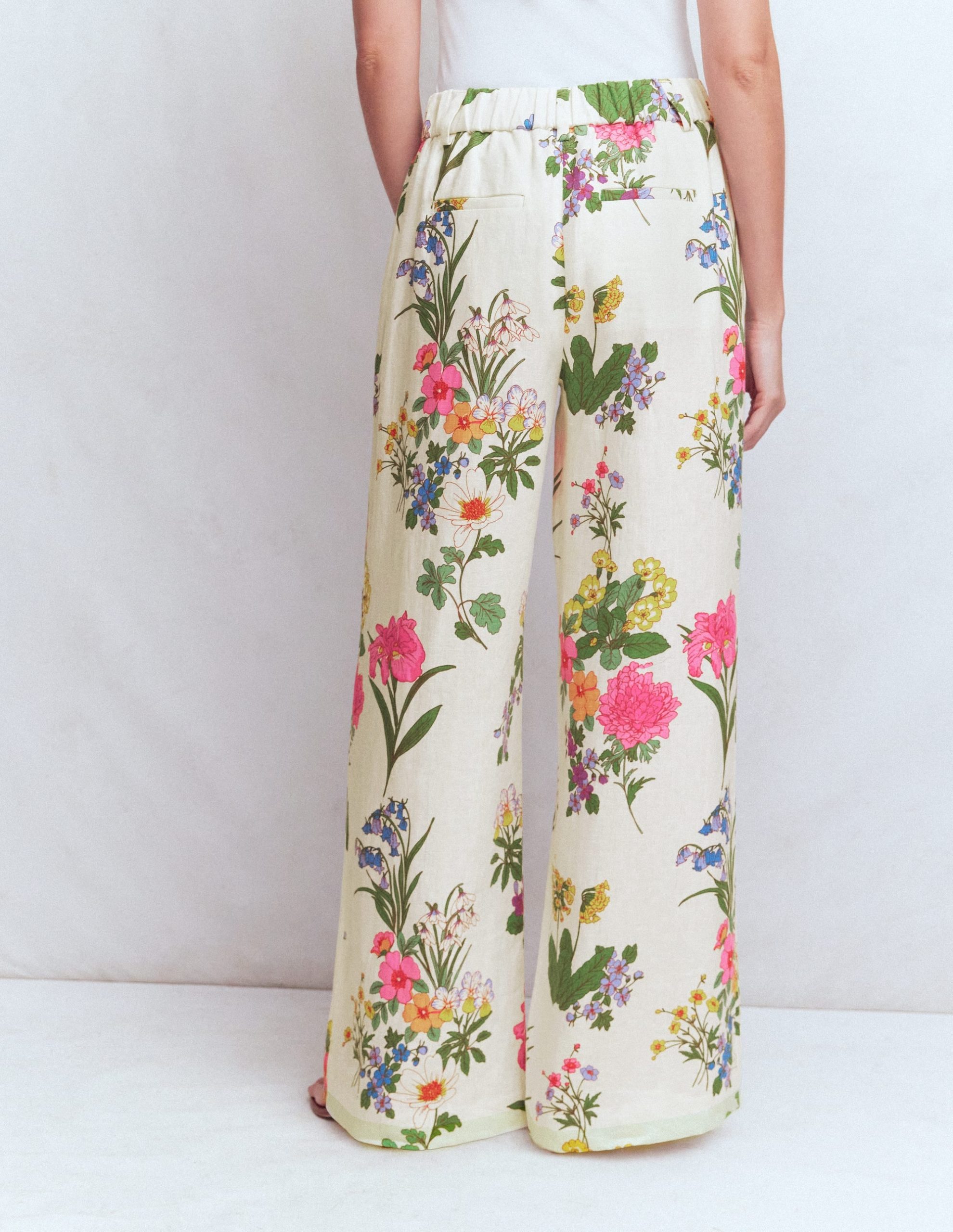 Kensington Linen Pants-Ivory. Delicate Blossom - Image 3