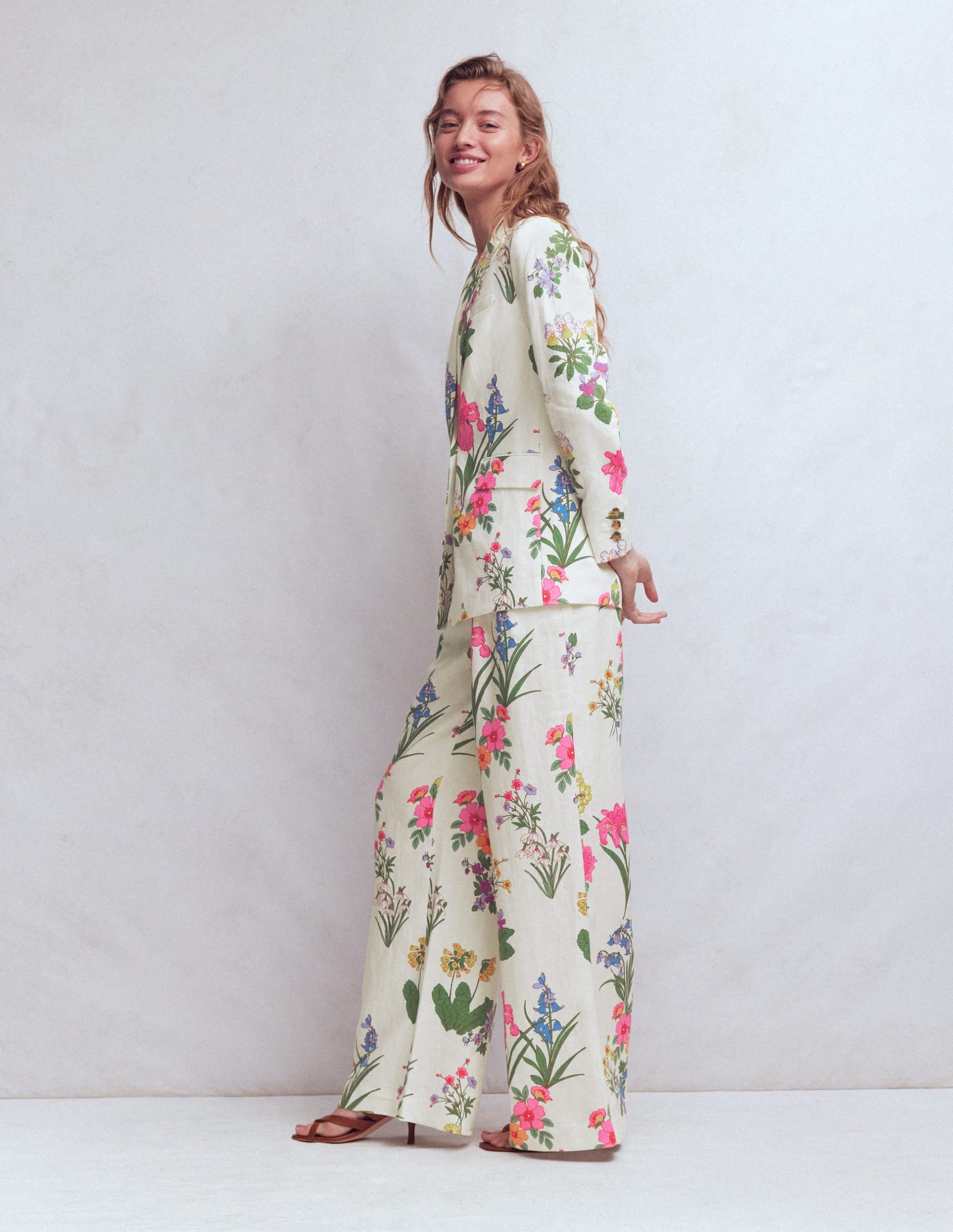 Kensington Linen Pants-Ivory. Delicate Blossom - Image 4