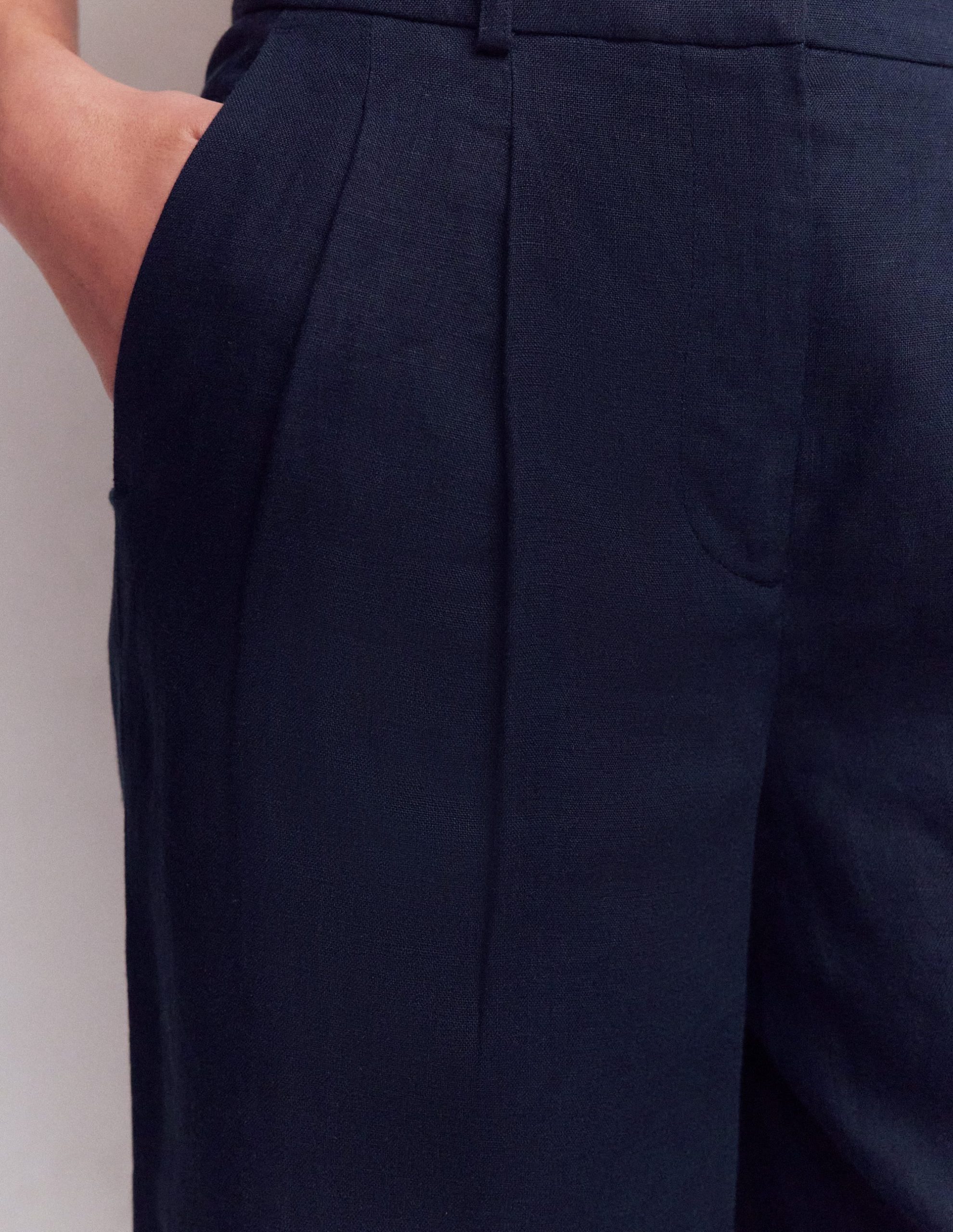 Bloomsbury Linen Pants-Navy - Image 2
